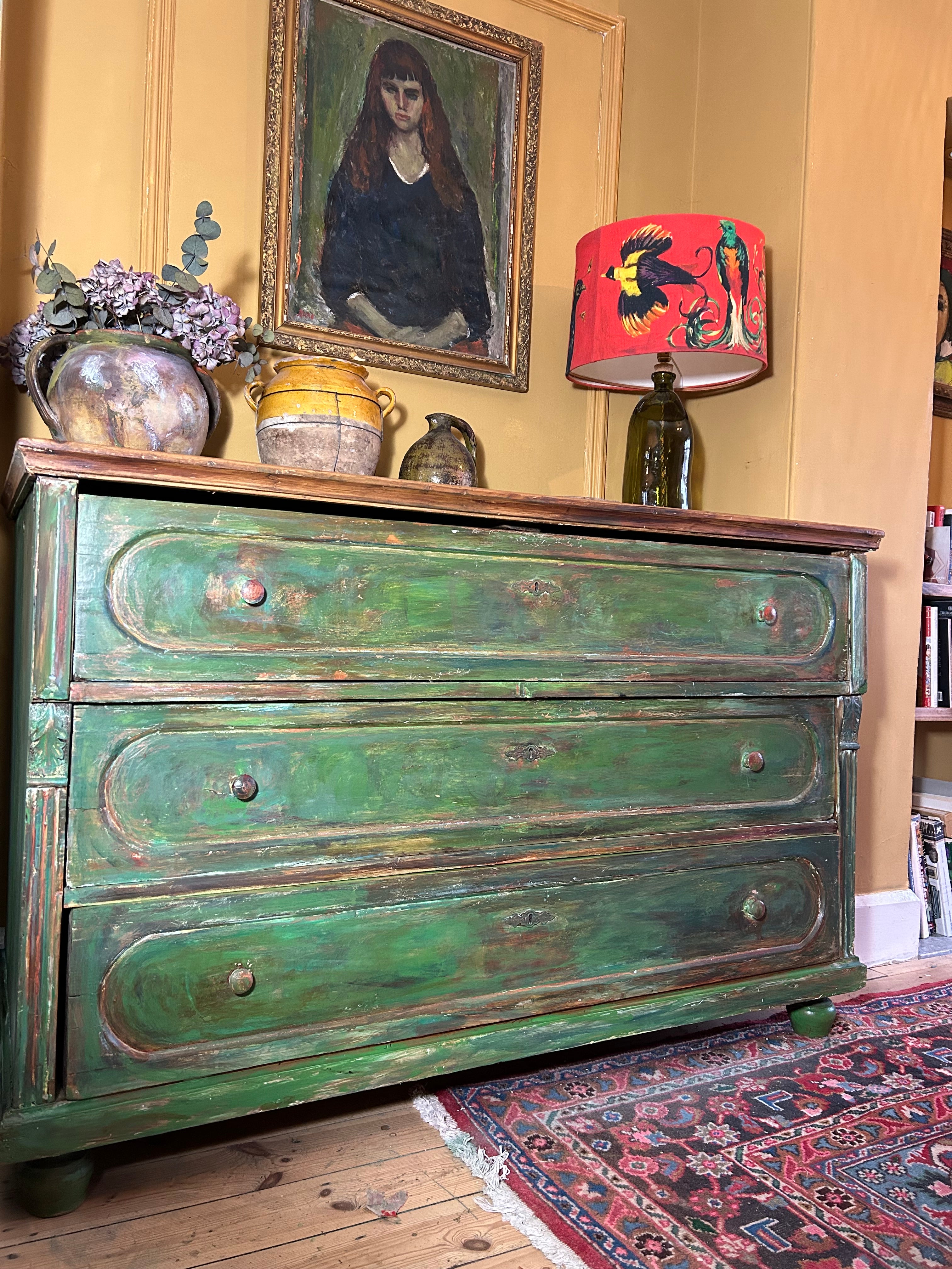 Vintage Painted Large Chest of Drawers