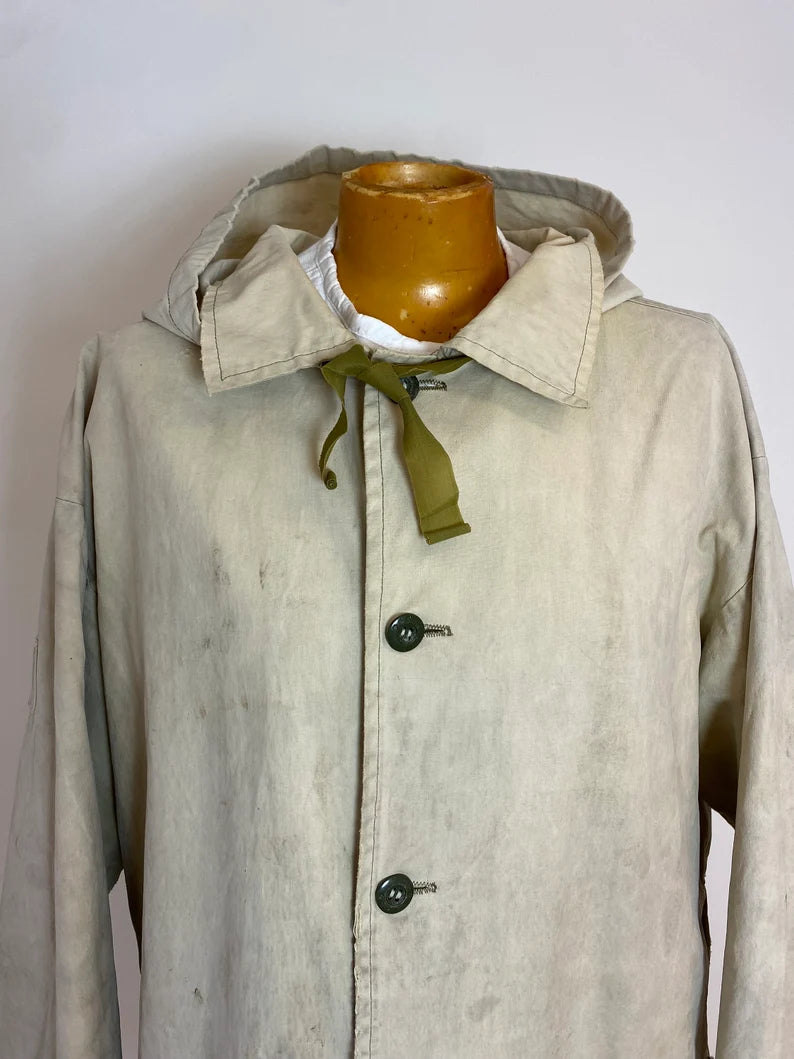 Vintage French Canvas Military Coat