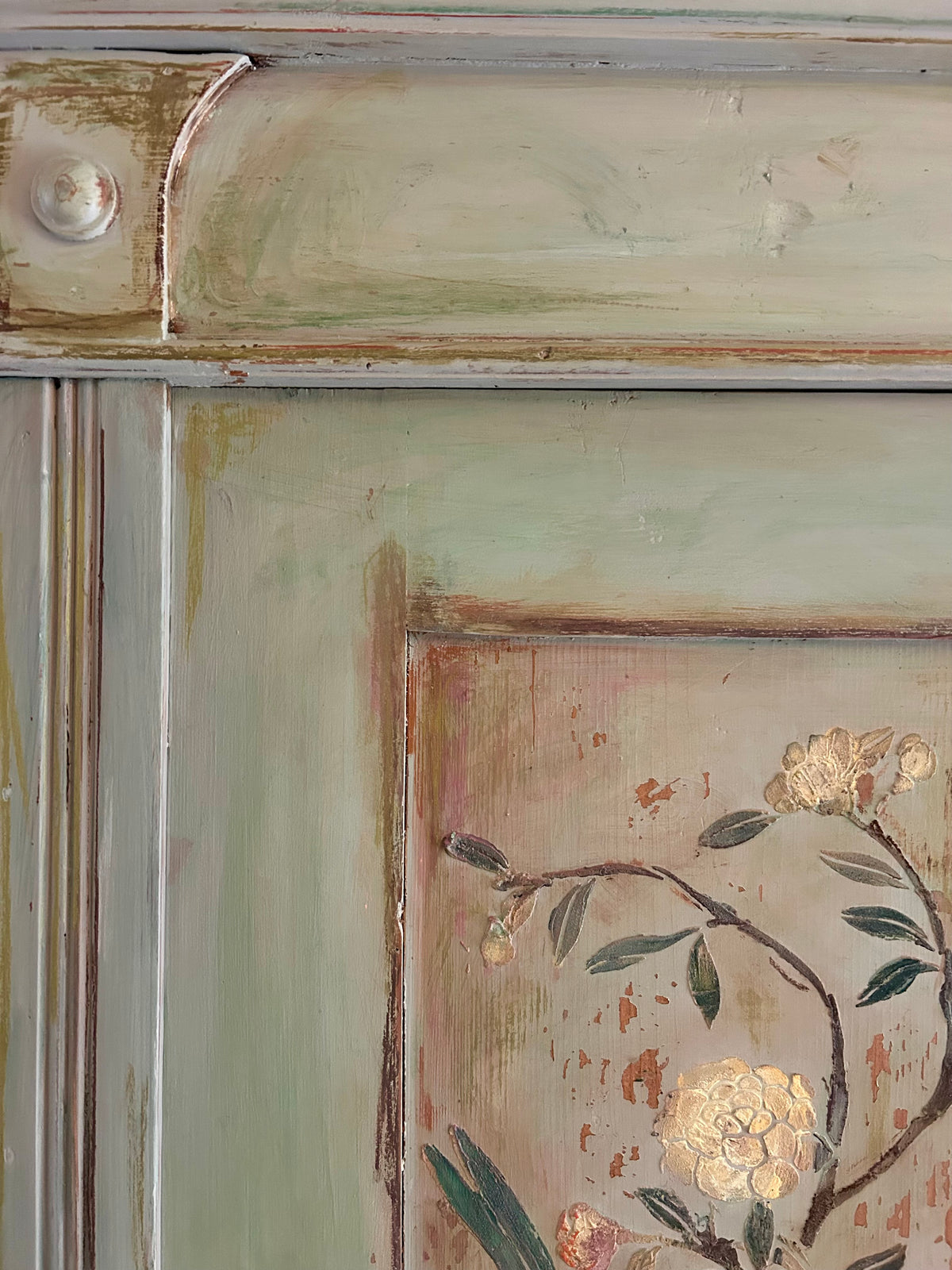 Vintage Painted Wardrobe with Chinoiserie