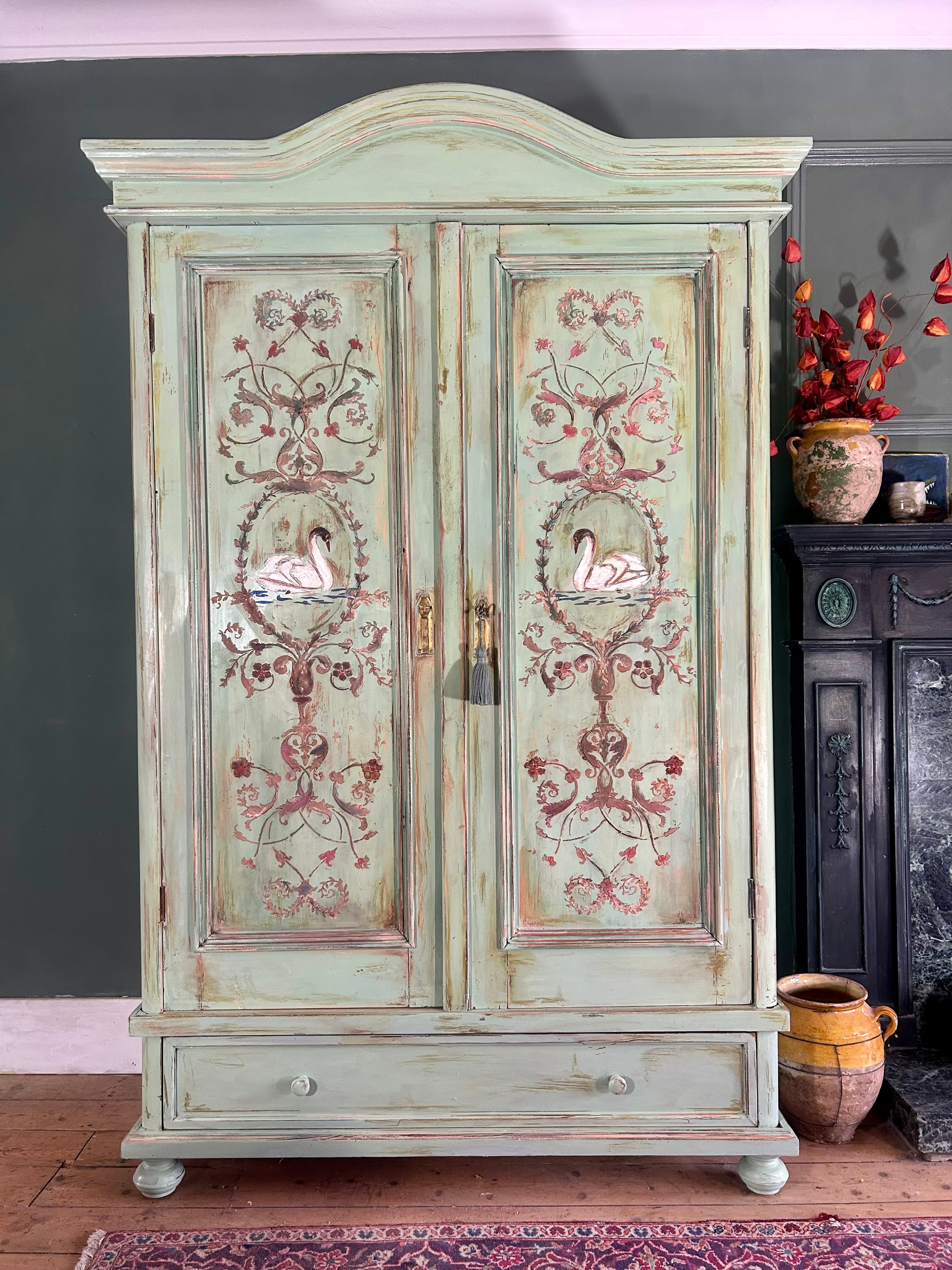 Antique French Painted wardrobe