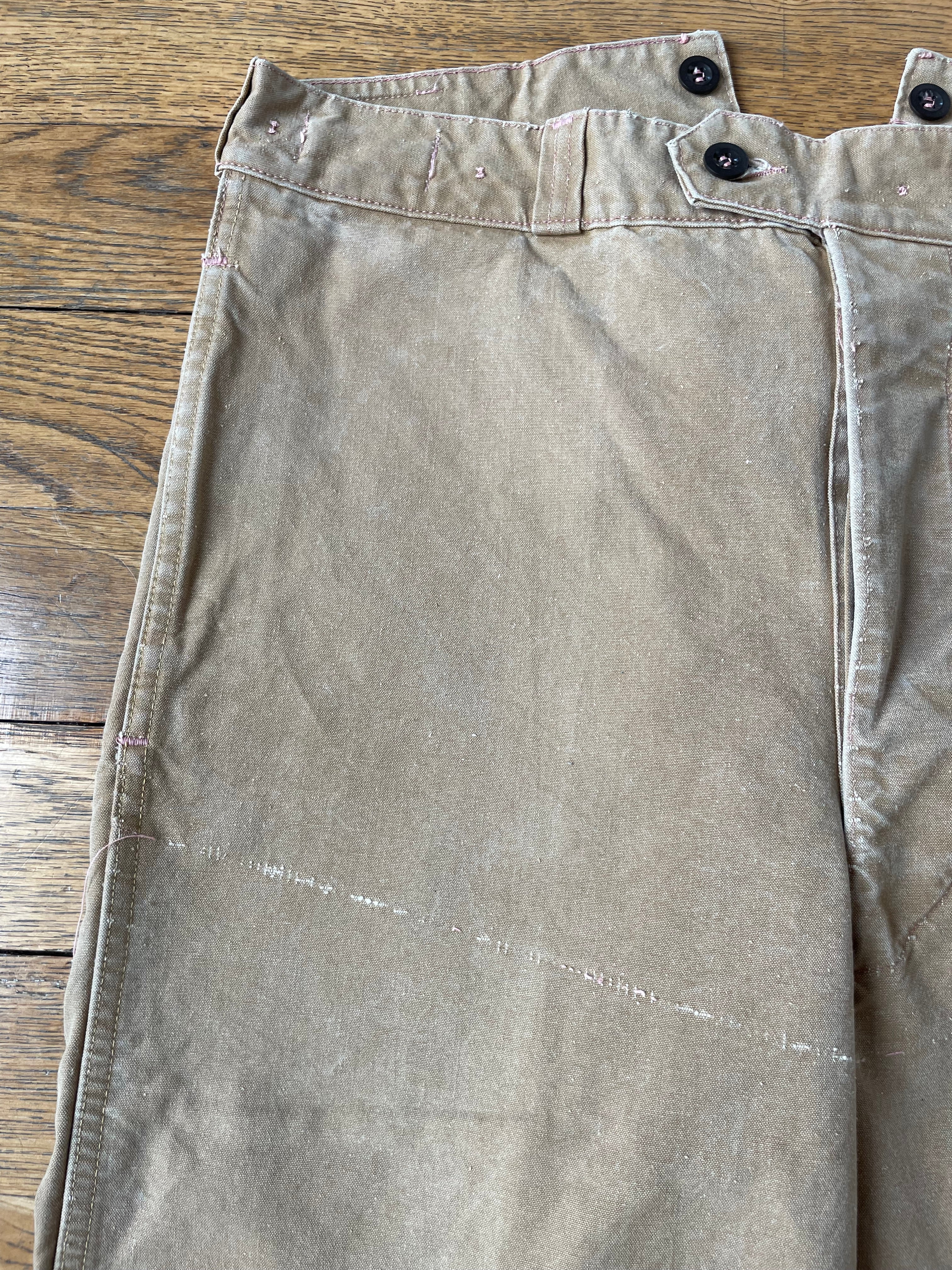 Vintage French Workwear Canvas Trousers
