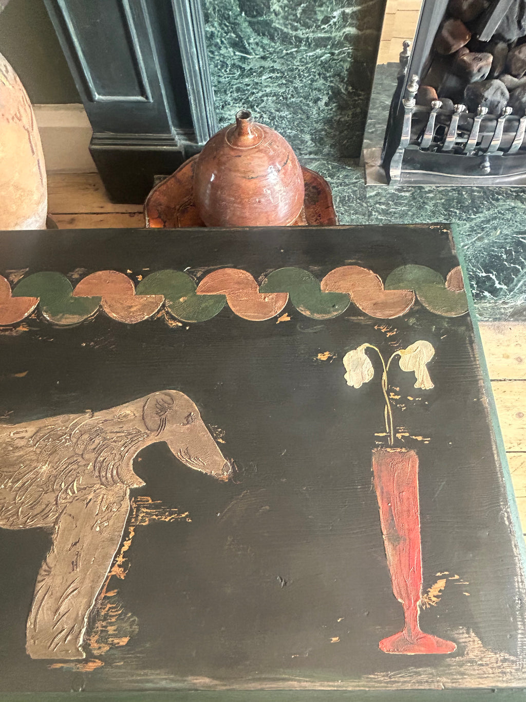 Vintage Painted Hound Coffee Table