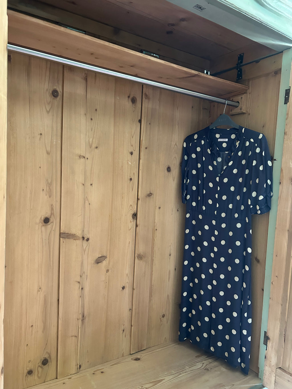 Painted Pine French Wardrobe with Chinoiserie Black Swan