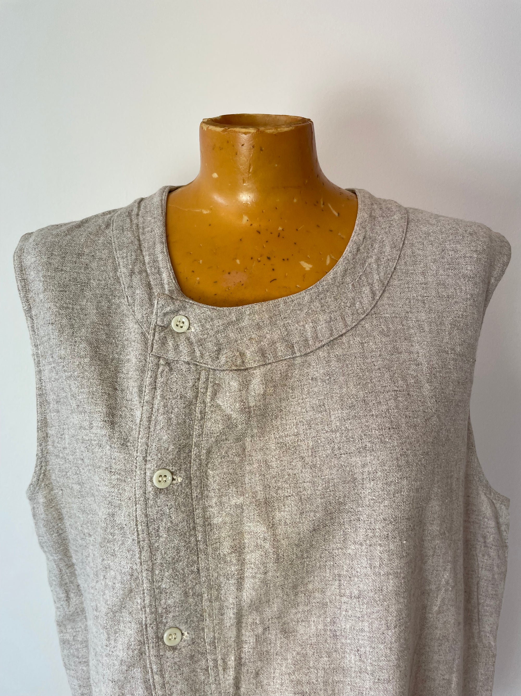 Vintage French Button up Oatmeal Vest