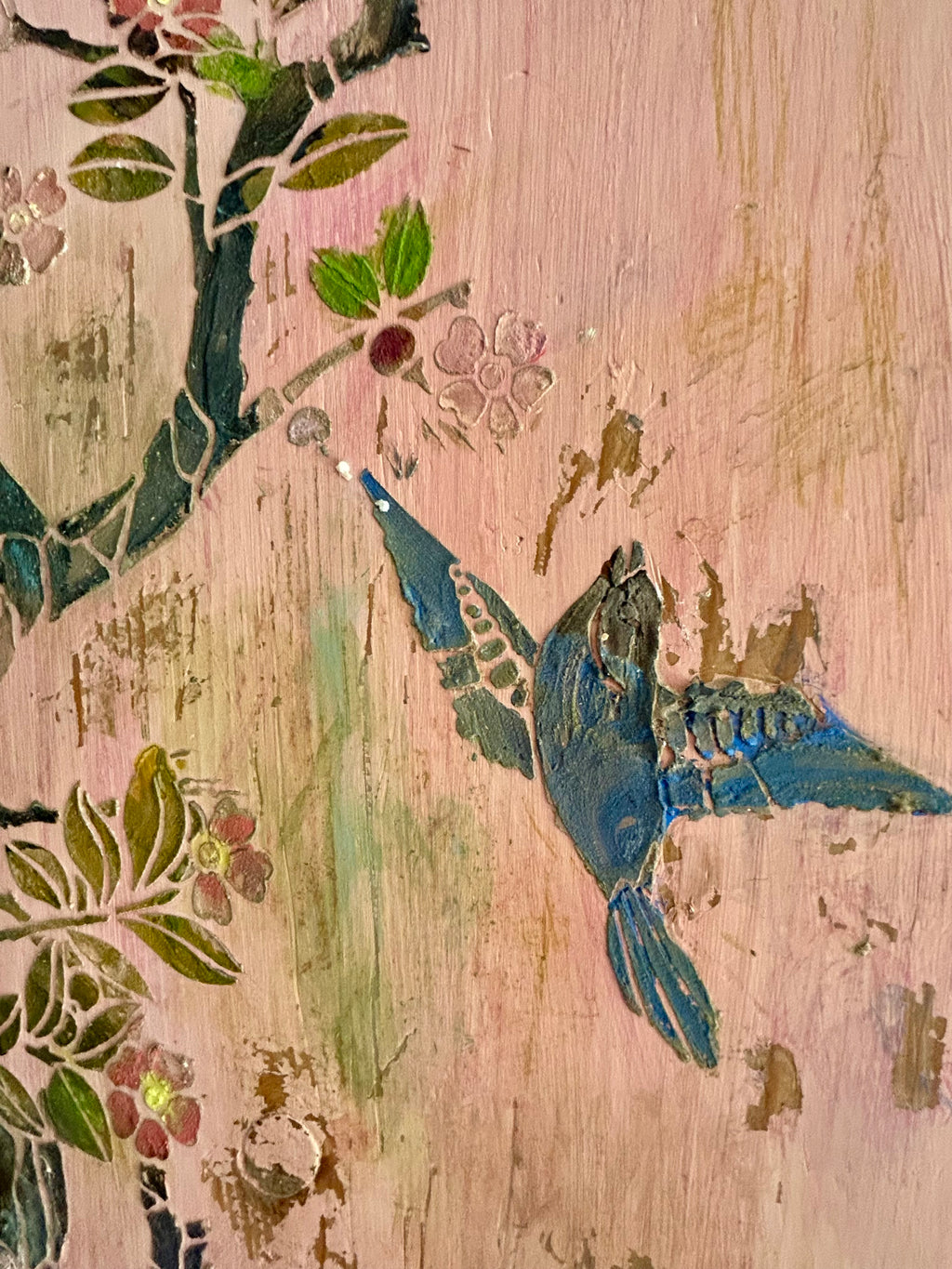 Vintage French Wardrobe with Swan Chinoiserie