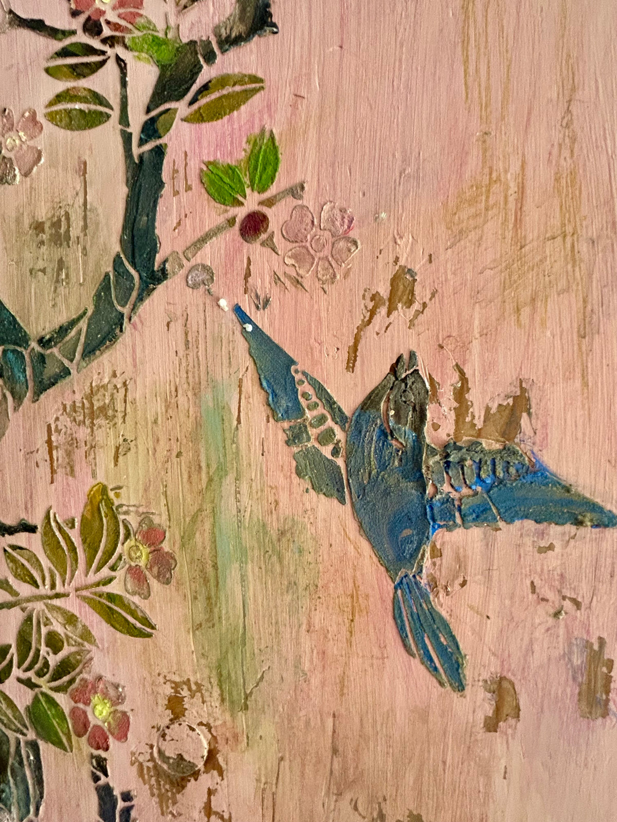 Vintage French Wardrobe with Swan Chinoiserie