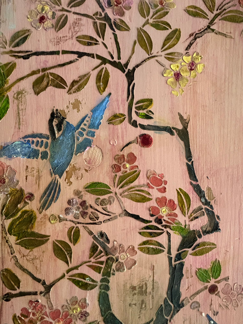 Vintage French Wardrobe with Swan Chinoiserie