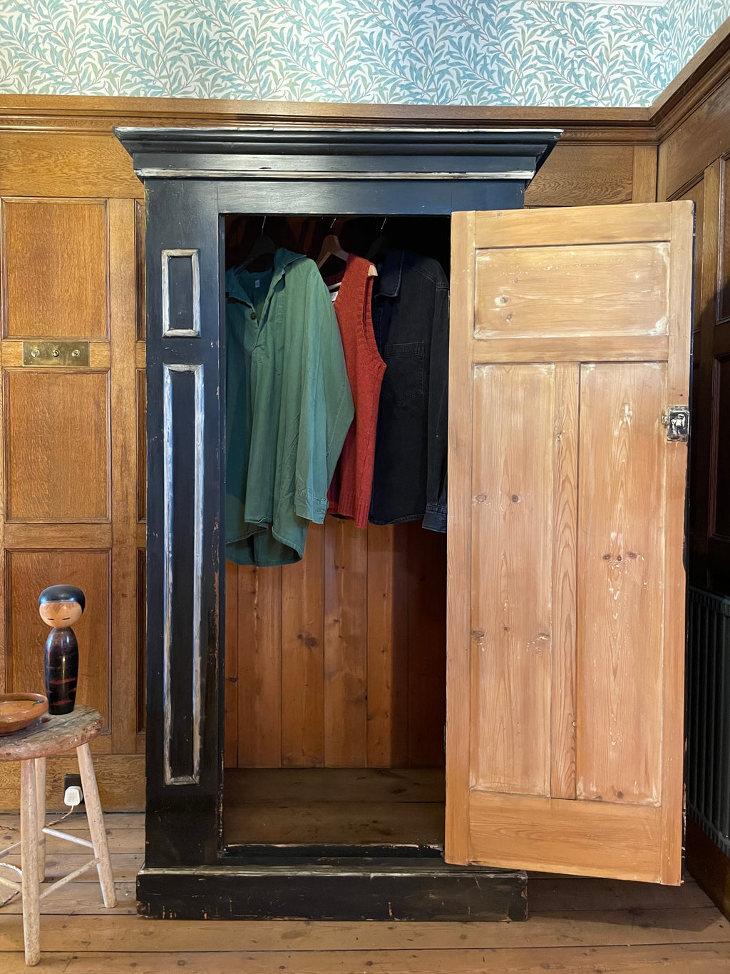 Vintage Folk Art Wardrobe/ Hall Cupboard