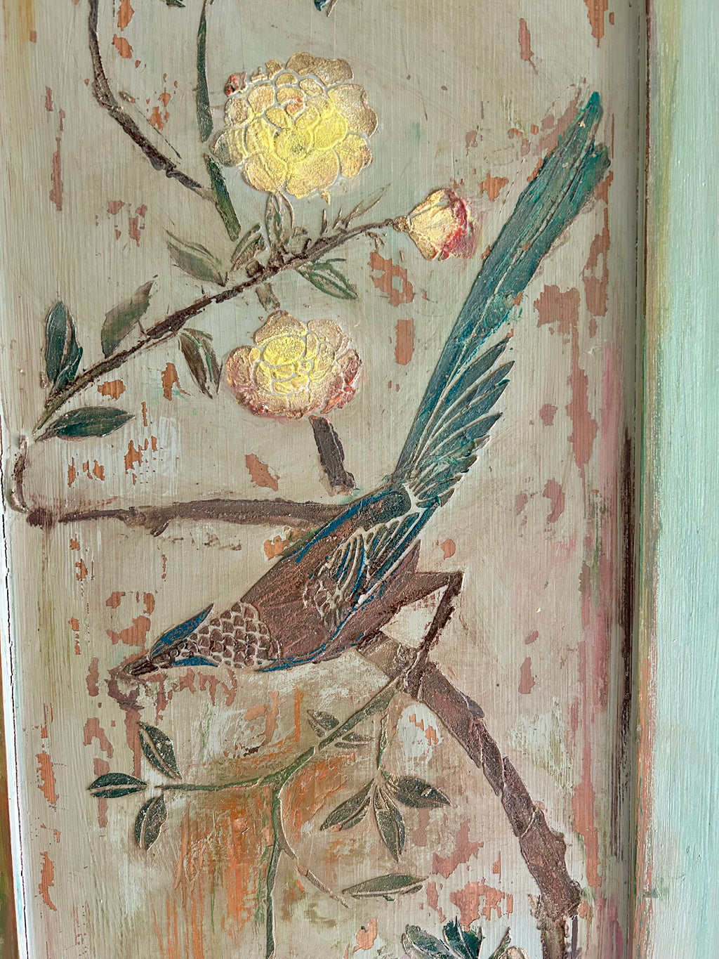 Vintage Painted Wardrobe with Chinoiserie
