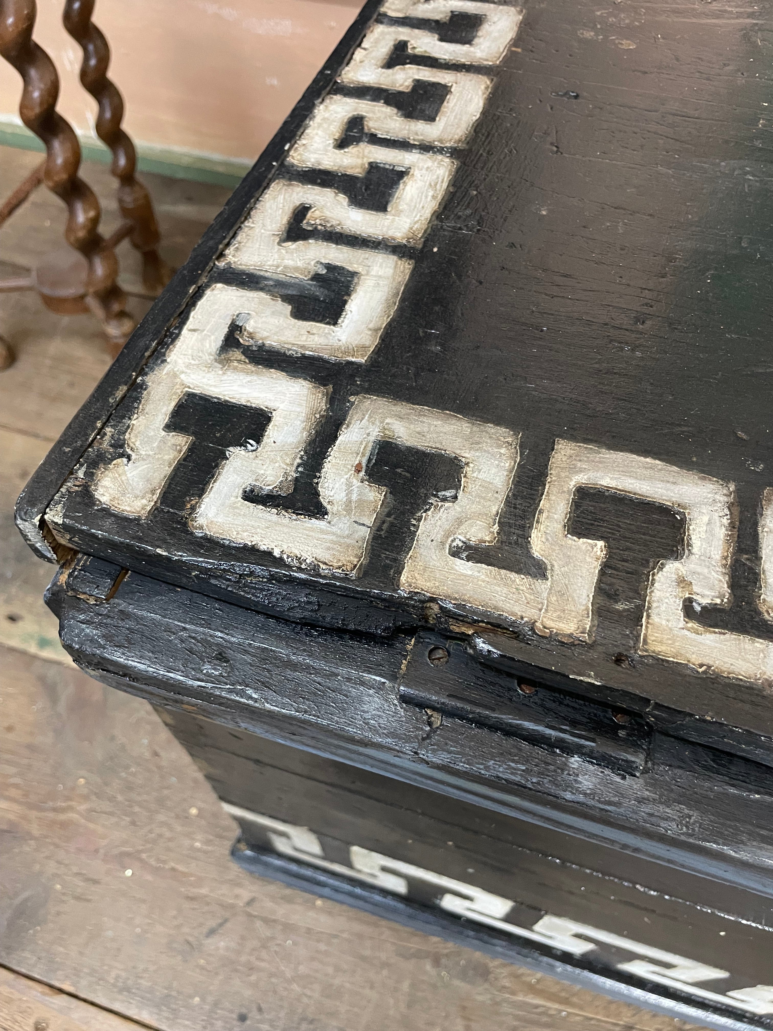 Vintage Folk Art Blanket Box