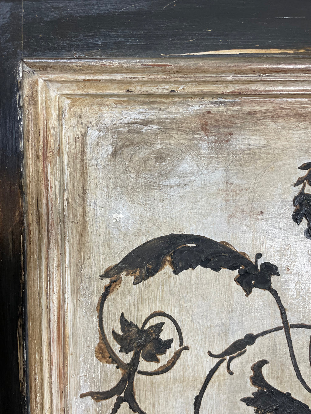 Vintage Painted Pine Wardrobe with Versailles Panel