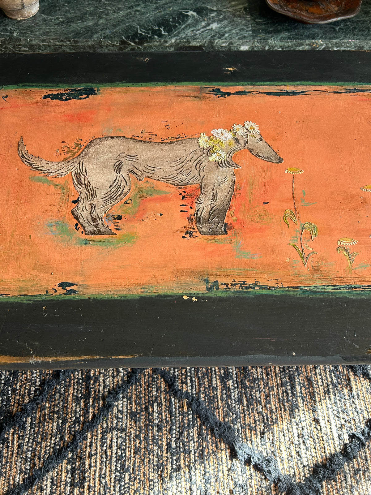 Vintage Coffee Table with Hound