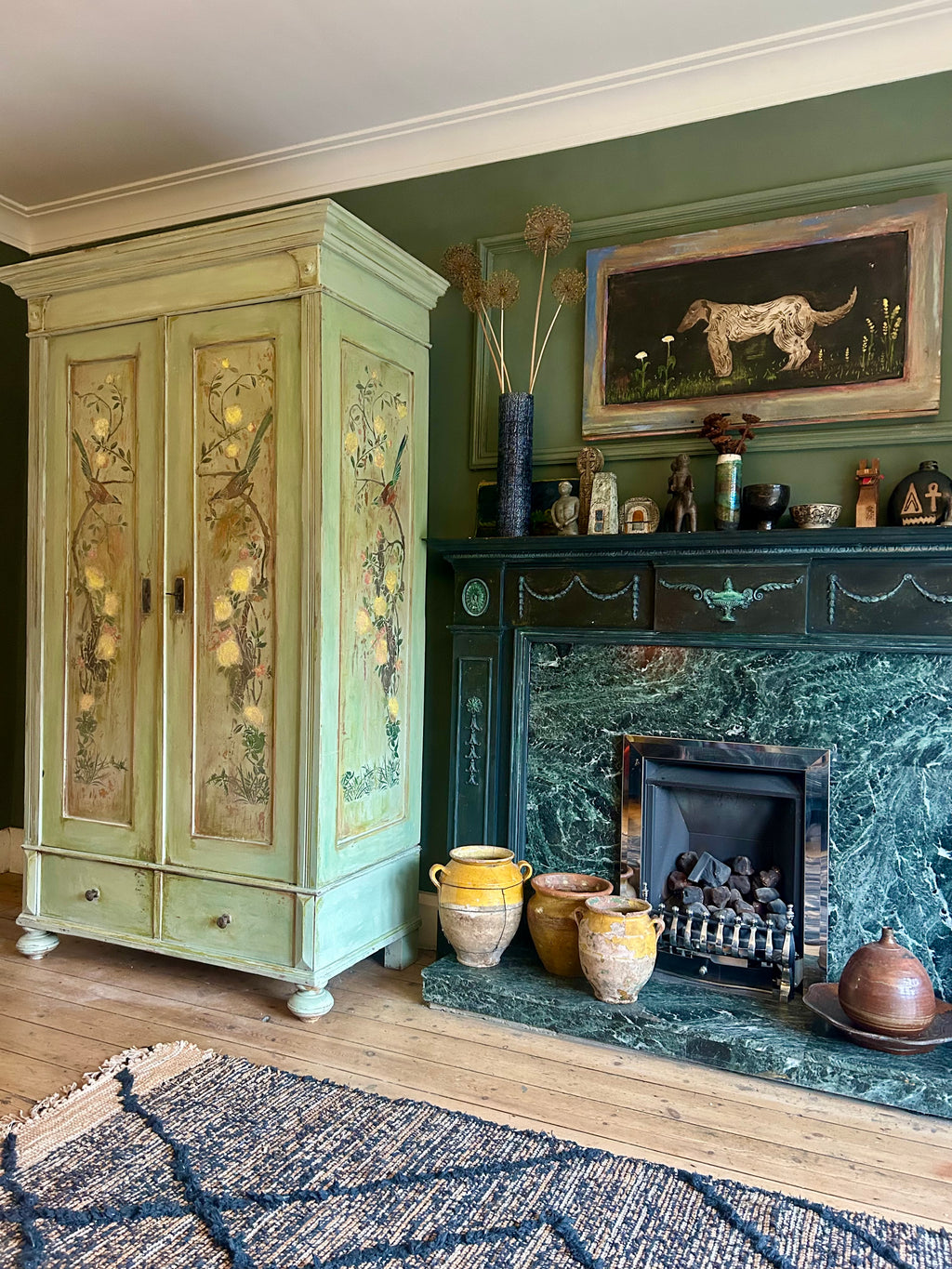 Vintage Painted Wardrobe with Chinoiserie
