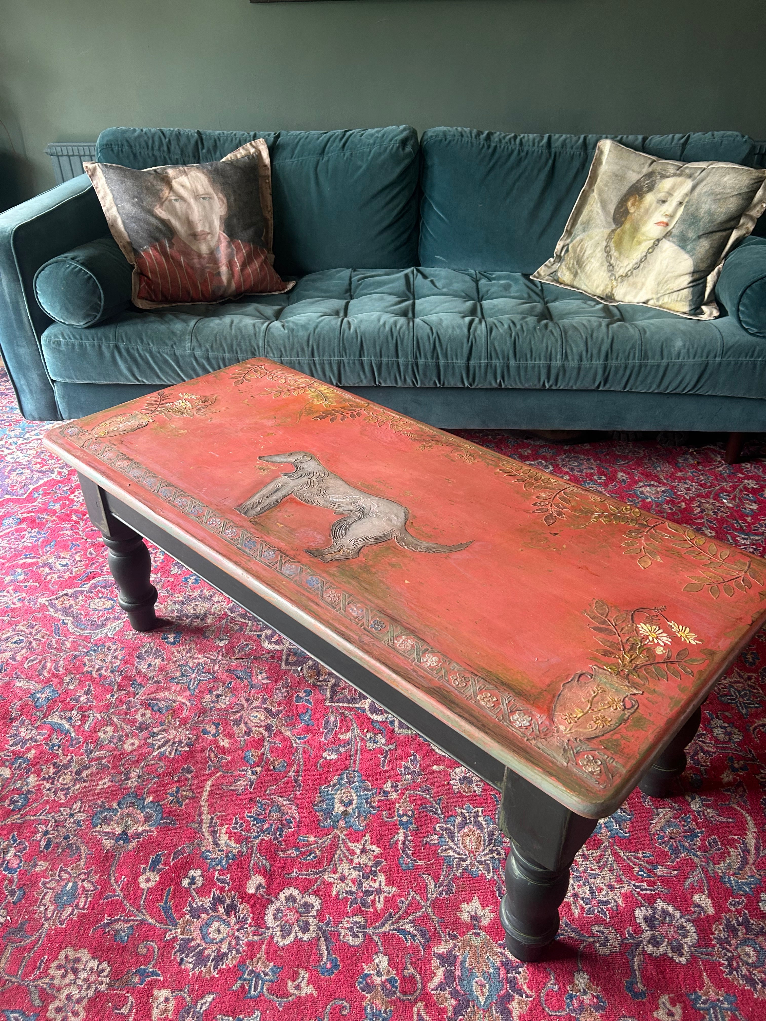 Vintage Painted Pine Bloomsbury Inspired Coffee Table