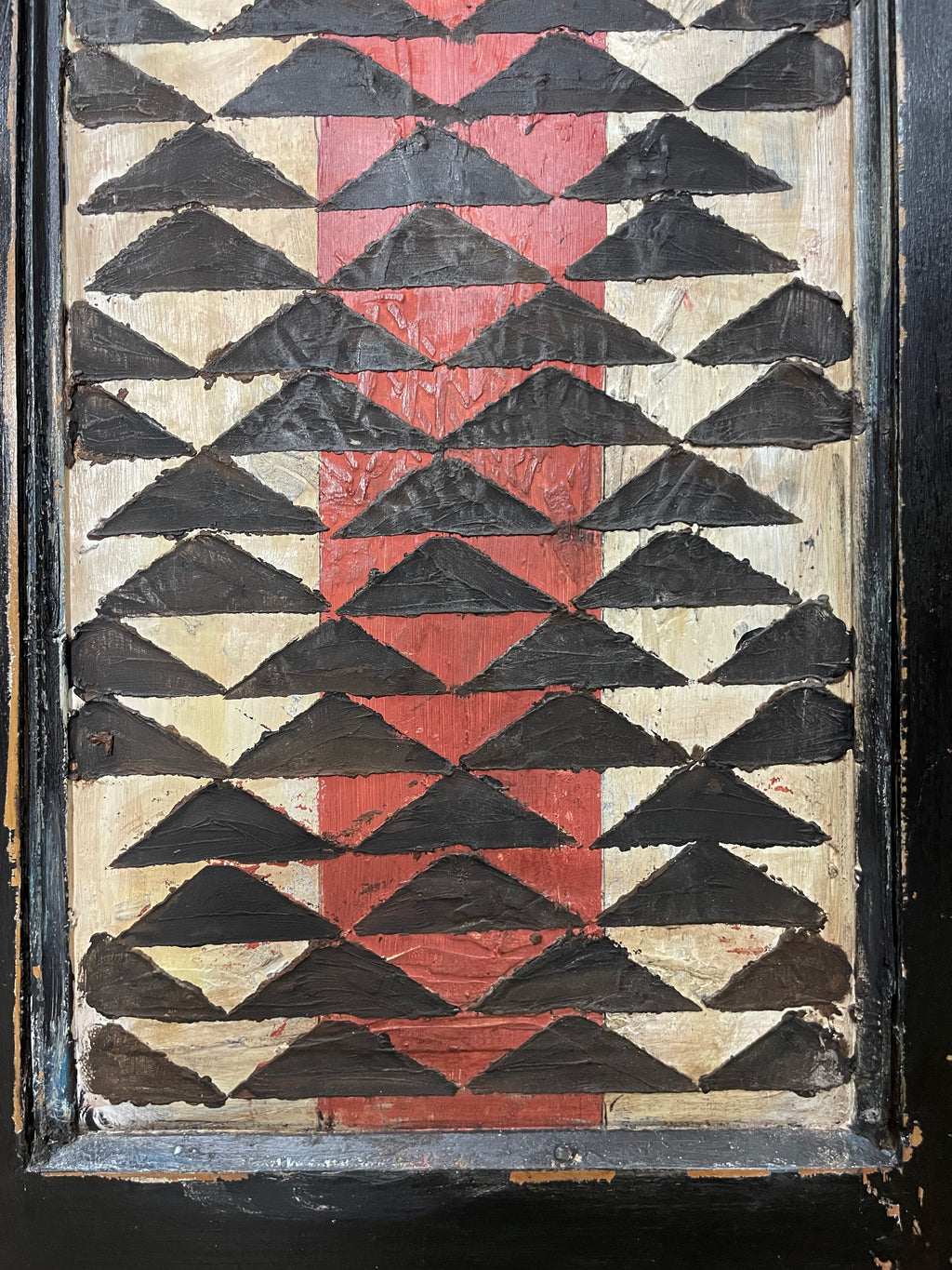 Vintage Painted Pine Folk Art Cupboard