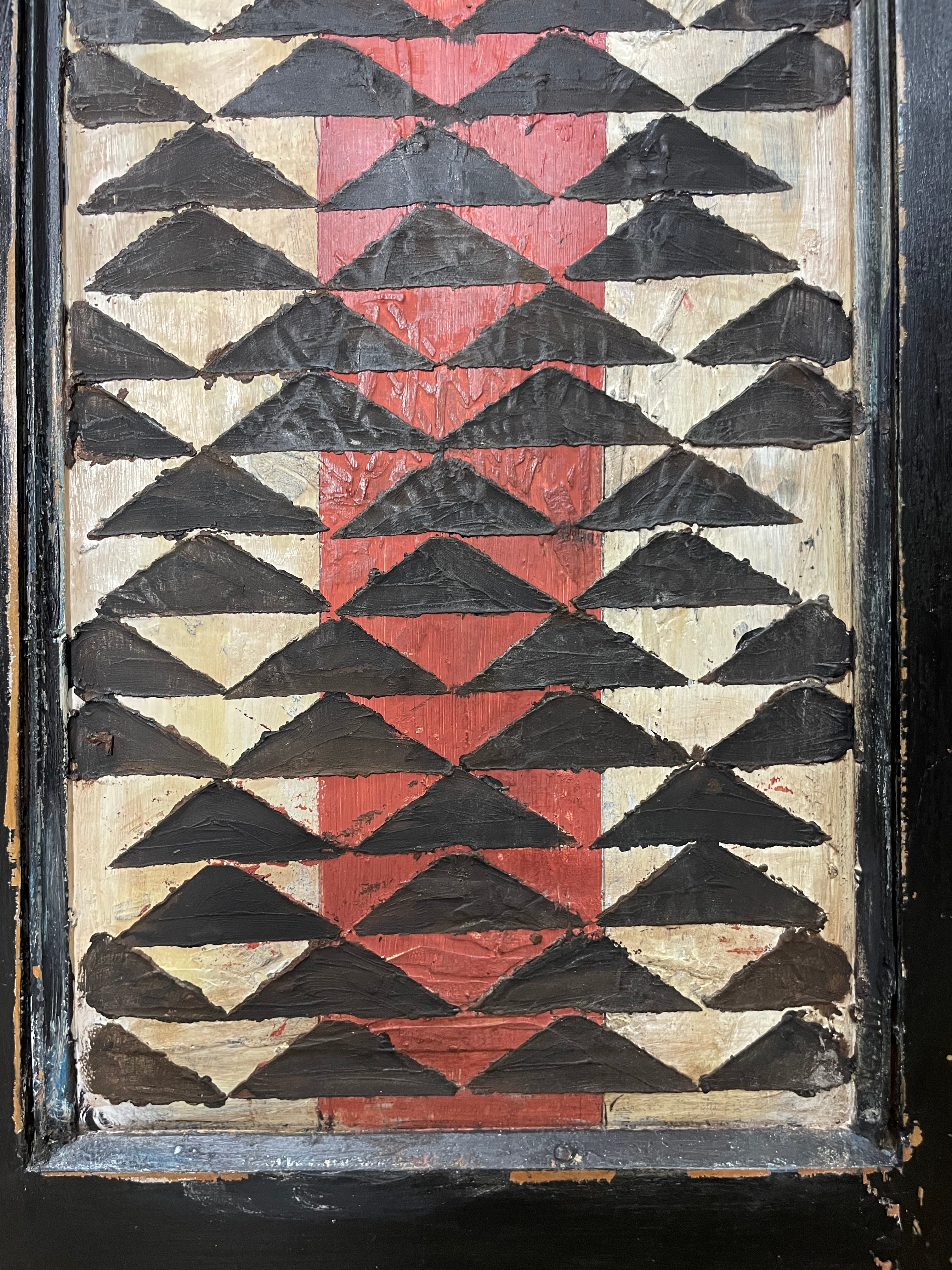 Vintage Painted Pine Folk Art Cupboard