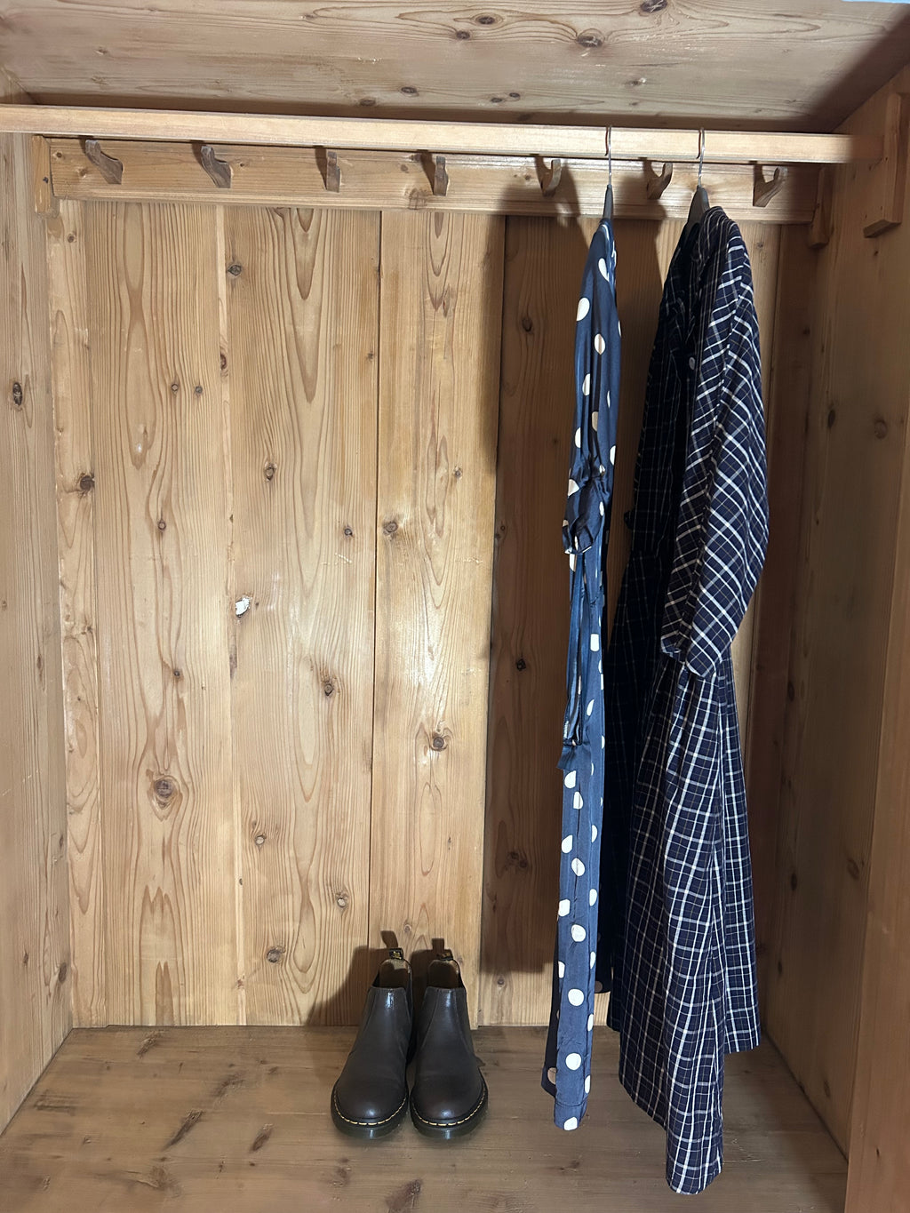 Antique Painted Wardrobe with Chinoiserie Panels