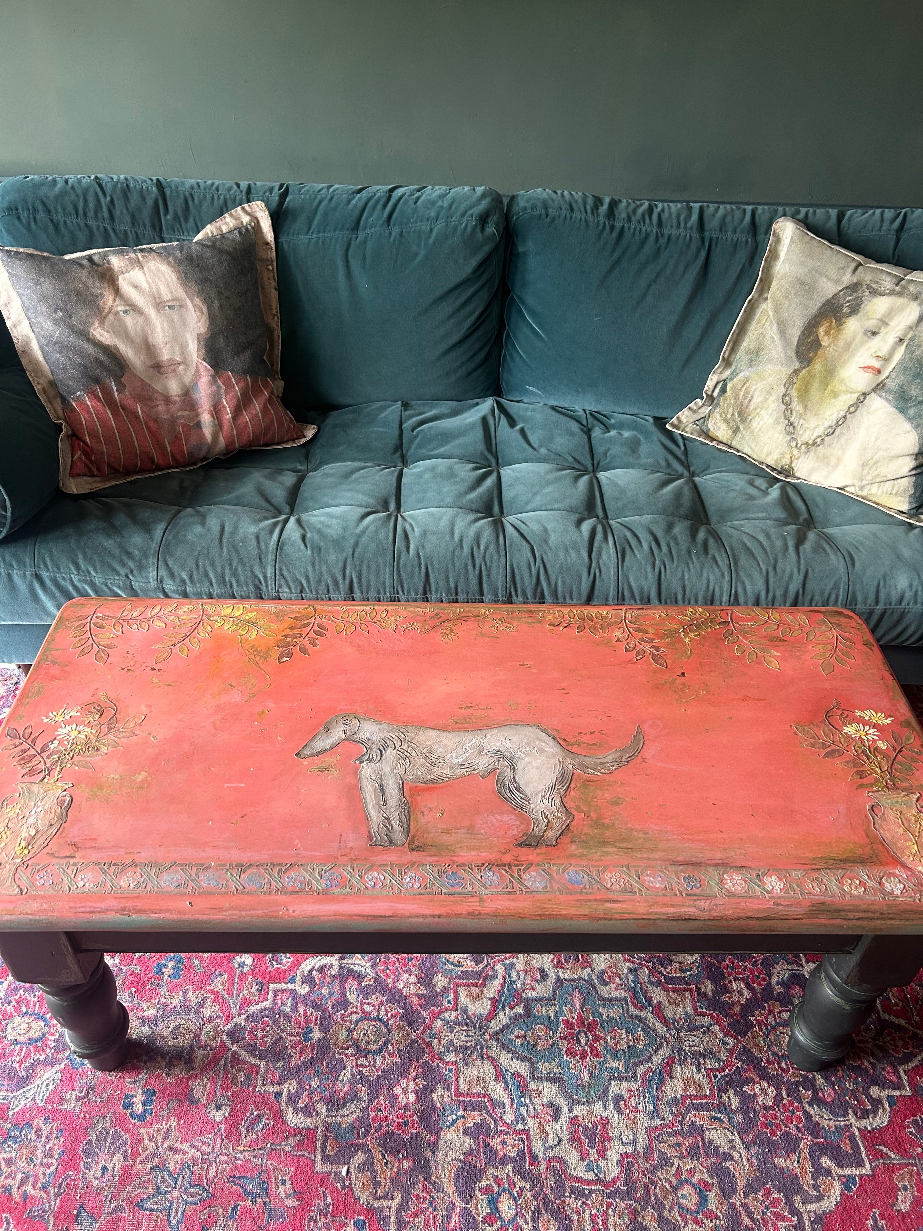 Vintage Painted Pine Bloomsbury Inspired Coffee Table