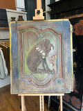 Reclaimed Door Wallhanging with Hound