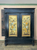 Vintage Painted Pine Wardrobe with Chinoiserie Panels