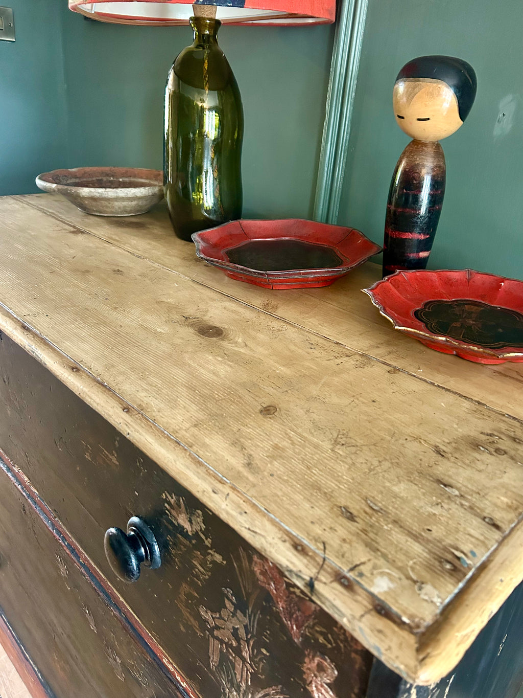 Antique Painted Drawers with Chinoiserie