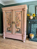 Vintage French Wardrobe with Swan Chinoiserie