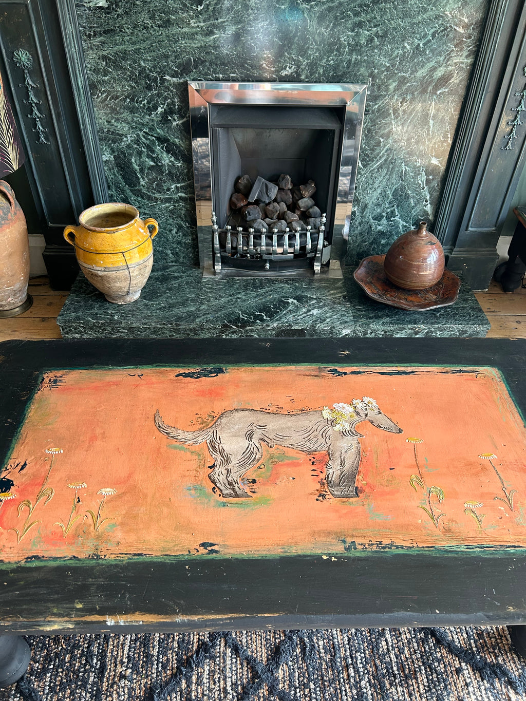 Vintage Coffee Table with Hound