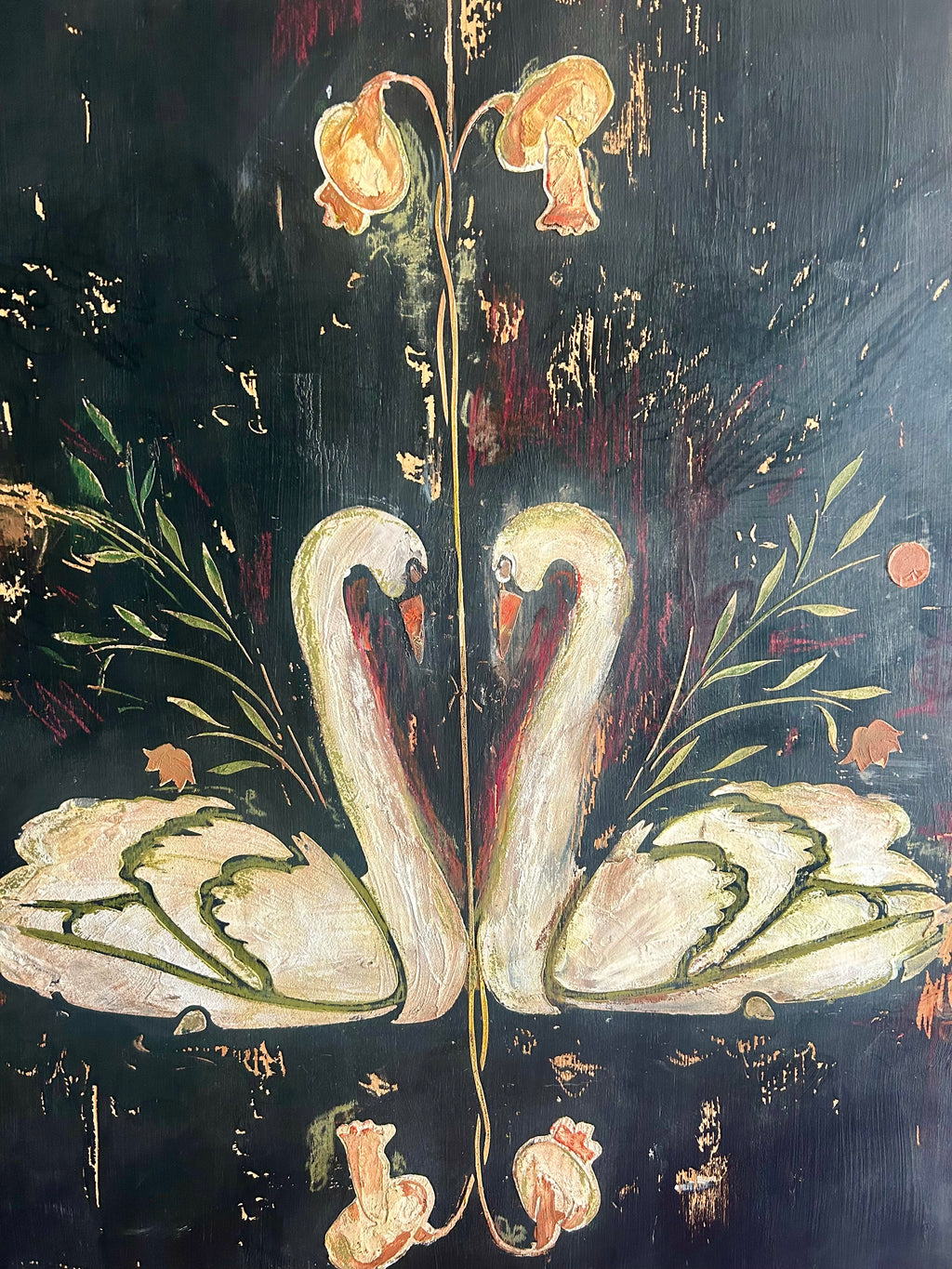 Vintage Painted Folk Art Wardrobe