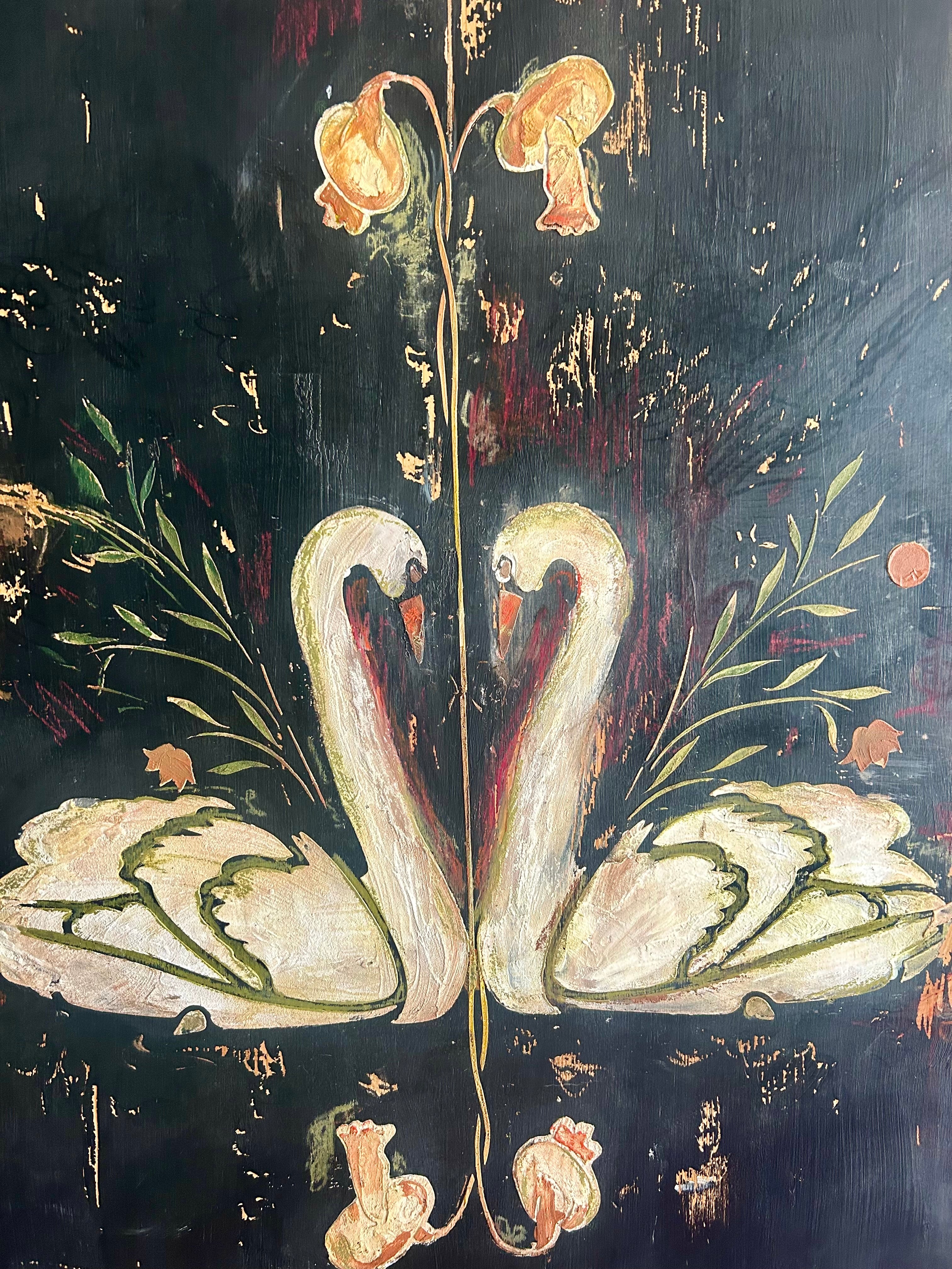Vintage Painted Folk Art Wardrobe