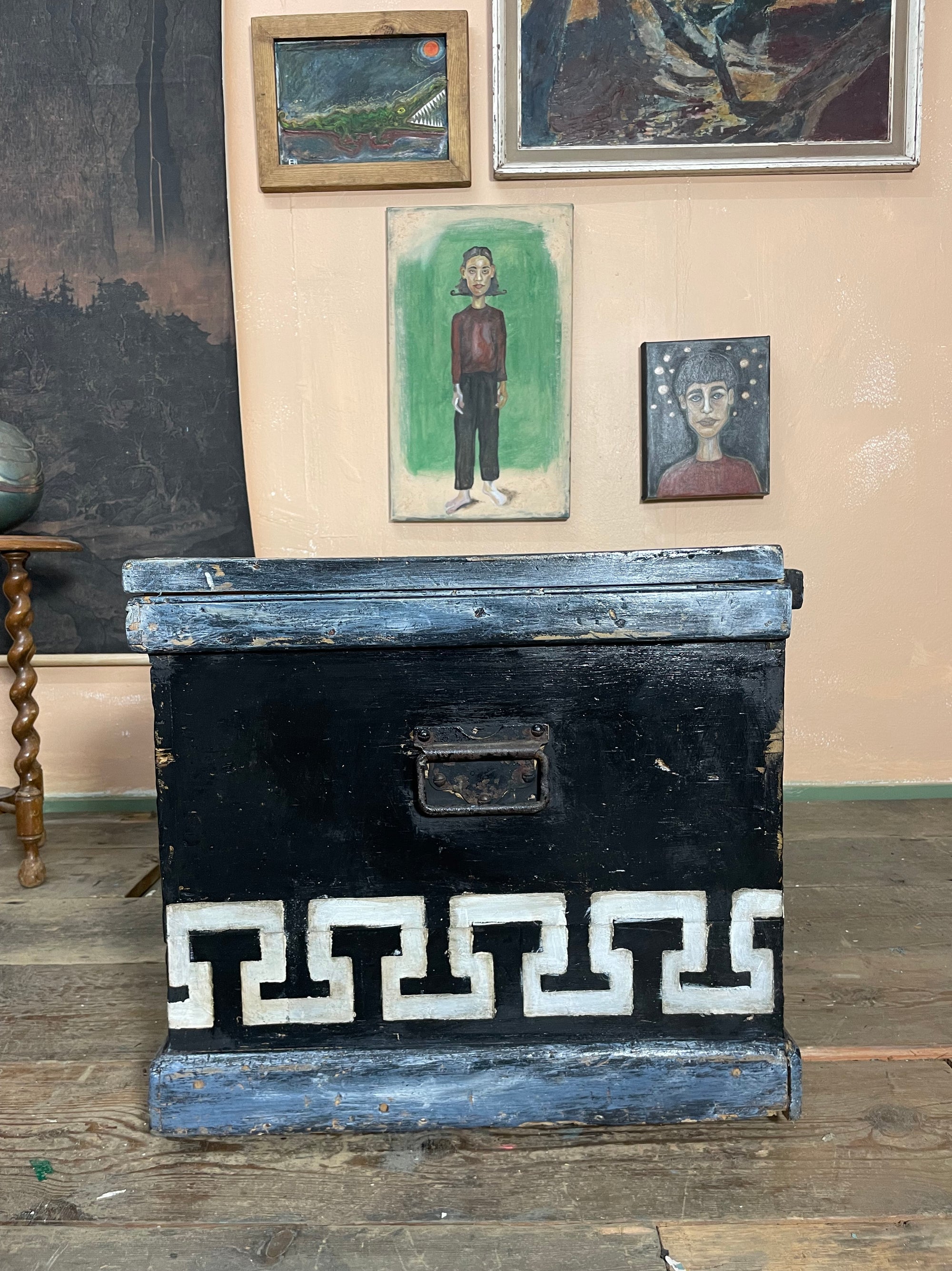 Vintage Folk Art Blanket Box