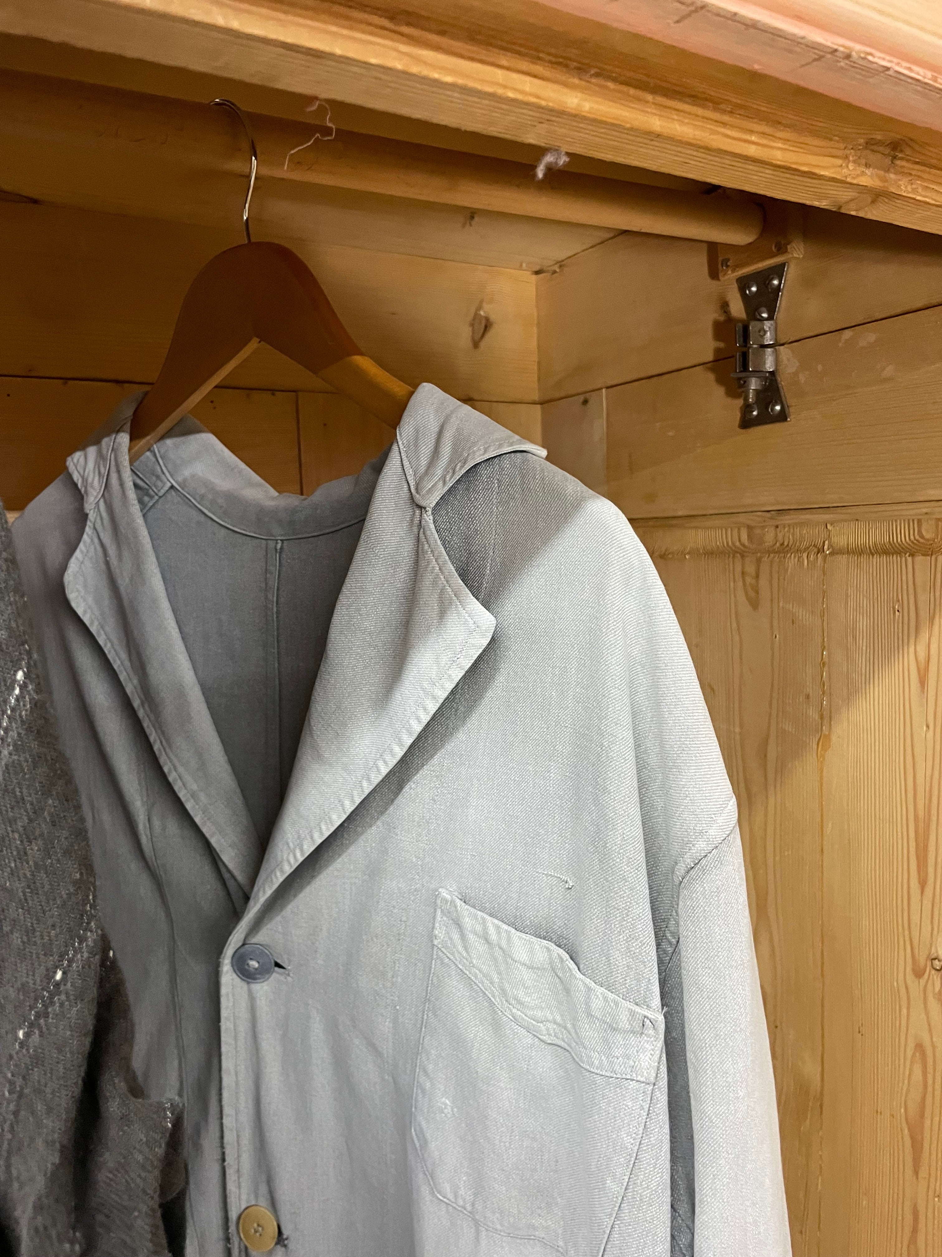 Vintage/ Antique Painted Pine Wardrobe with Inlaid Chinoiserie Panels