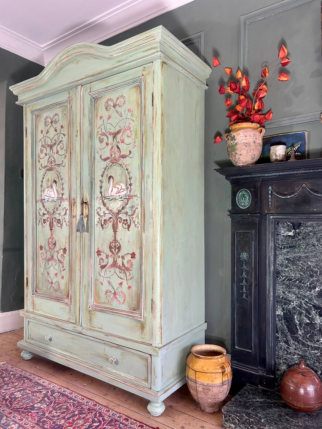 Antique French Painted wardrobe