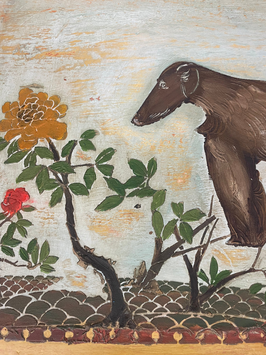 Vintage Folk art Style Blanket Box