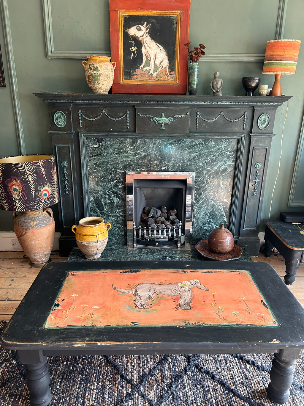 Vintage Coffee Table with Hound
