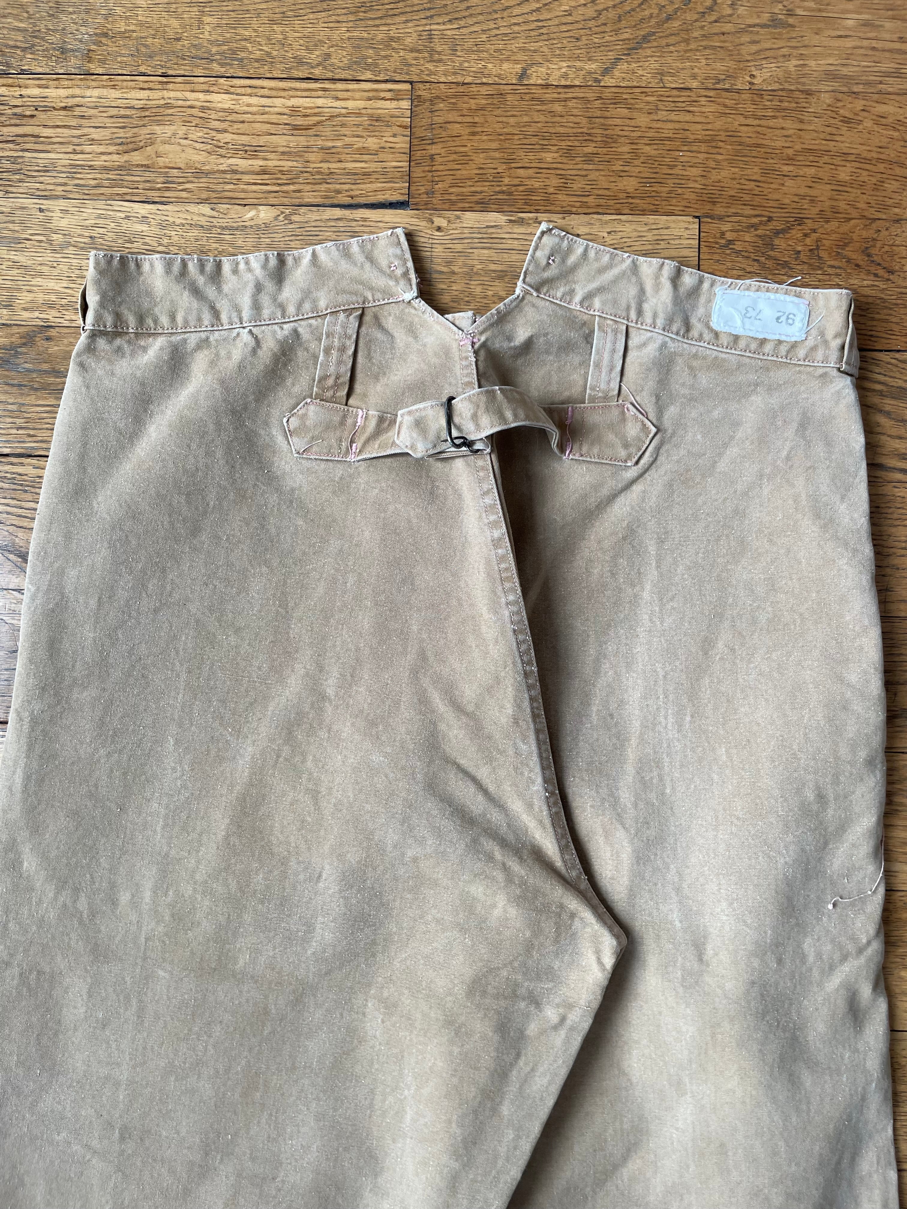 Vintage French Workwear Canvas Trousers