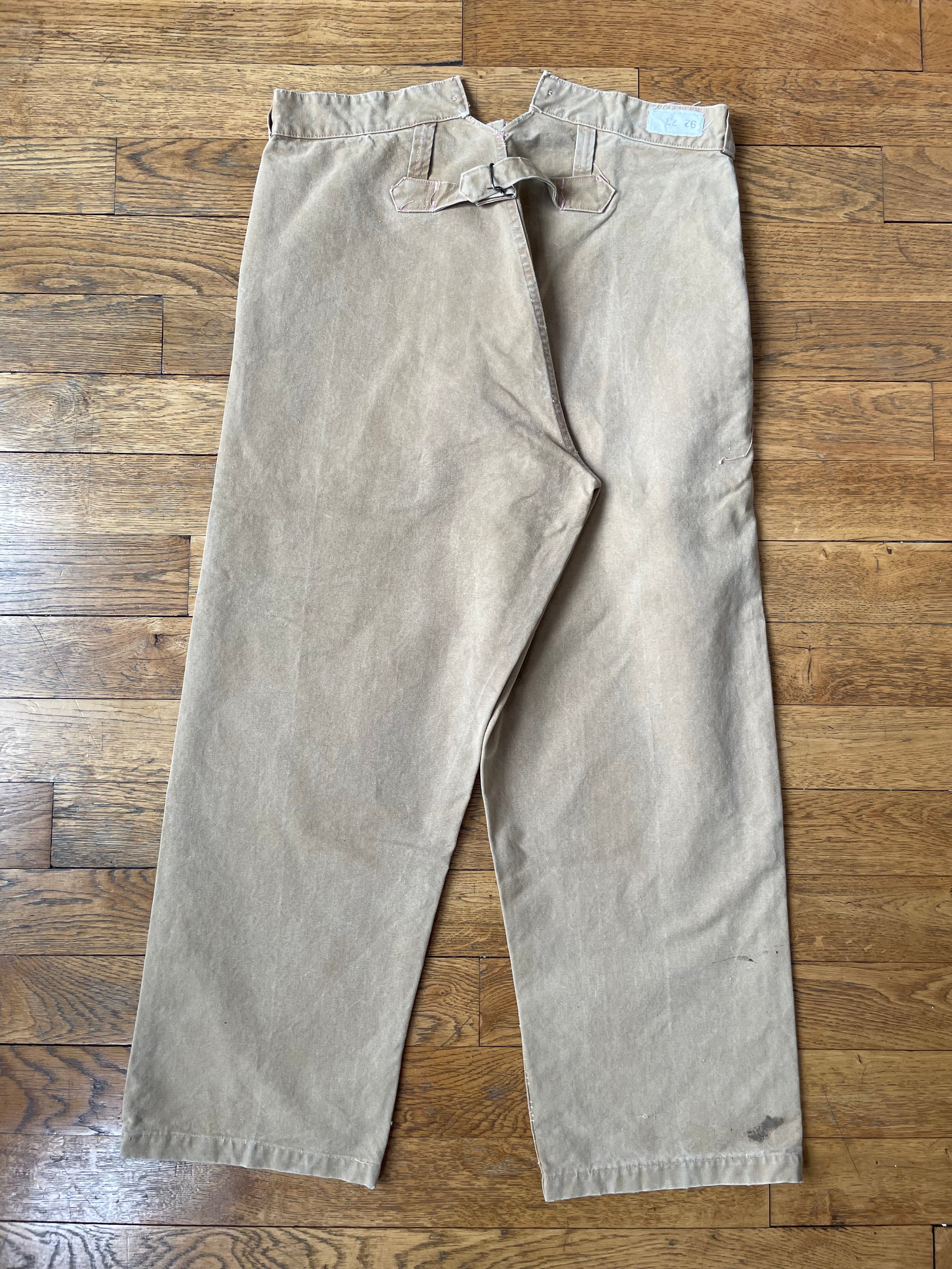 Vintage French Workwear Canvas Trousers