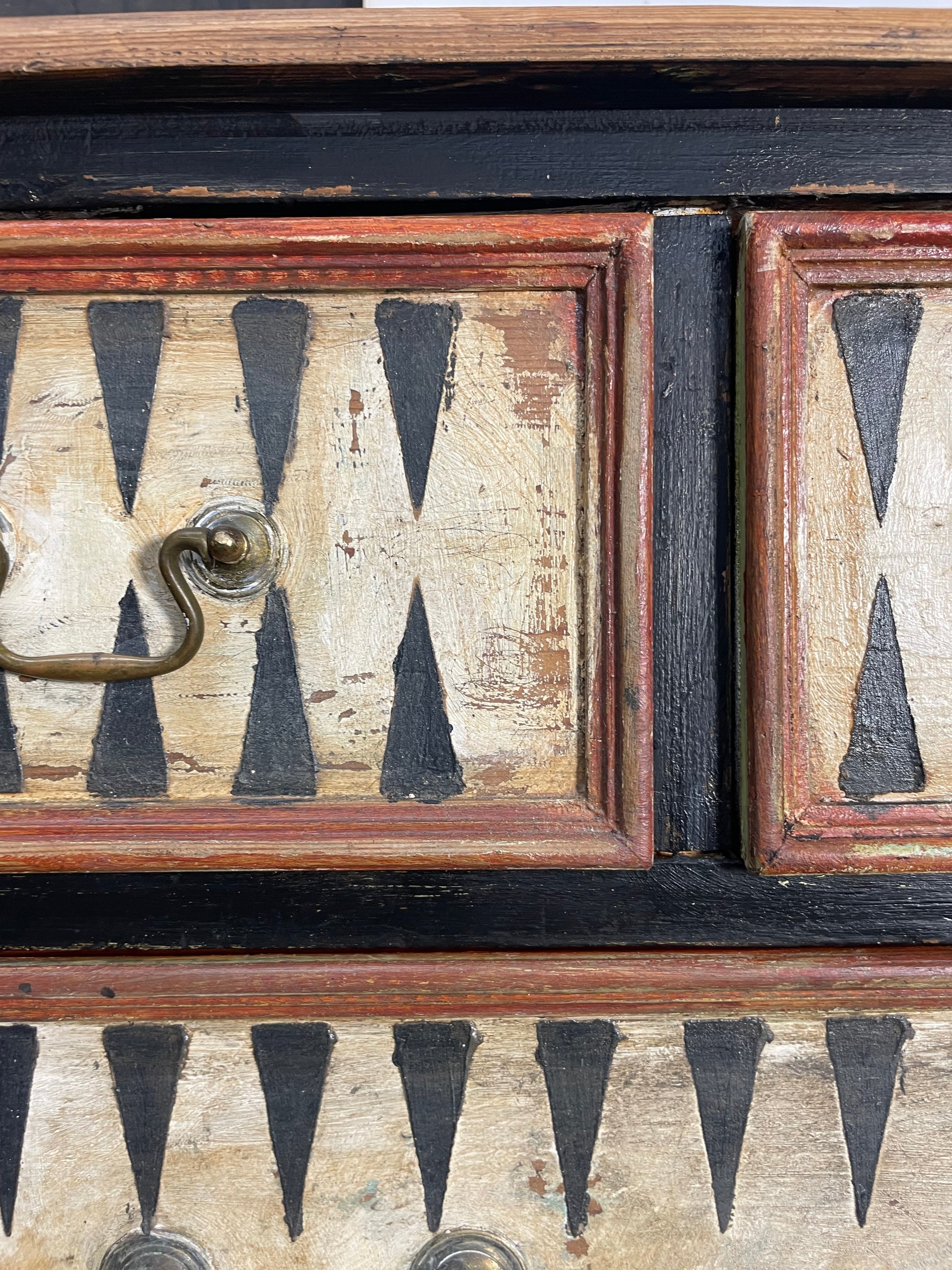 Vintage Painted Pine Folk Art Chest of Drawers
