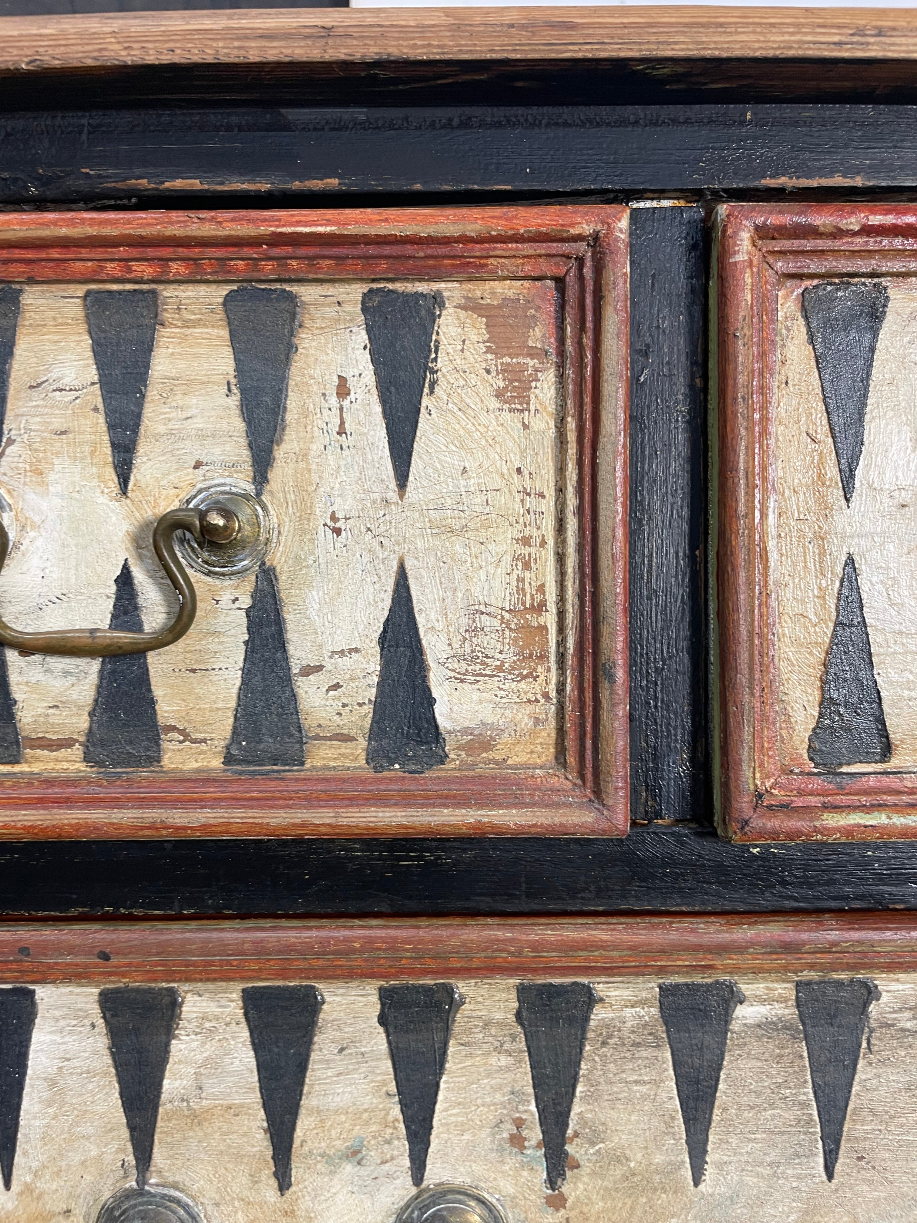 Vintage Painted Pine Folk Art Chest of Drawers