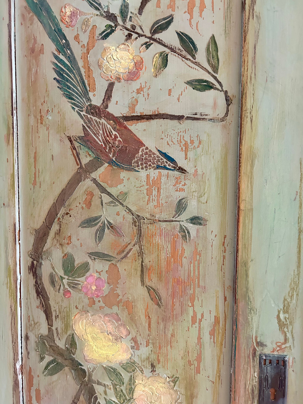 Vintage Painted Wardrobe with Chinoiserie