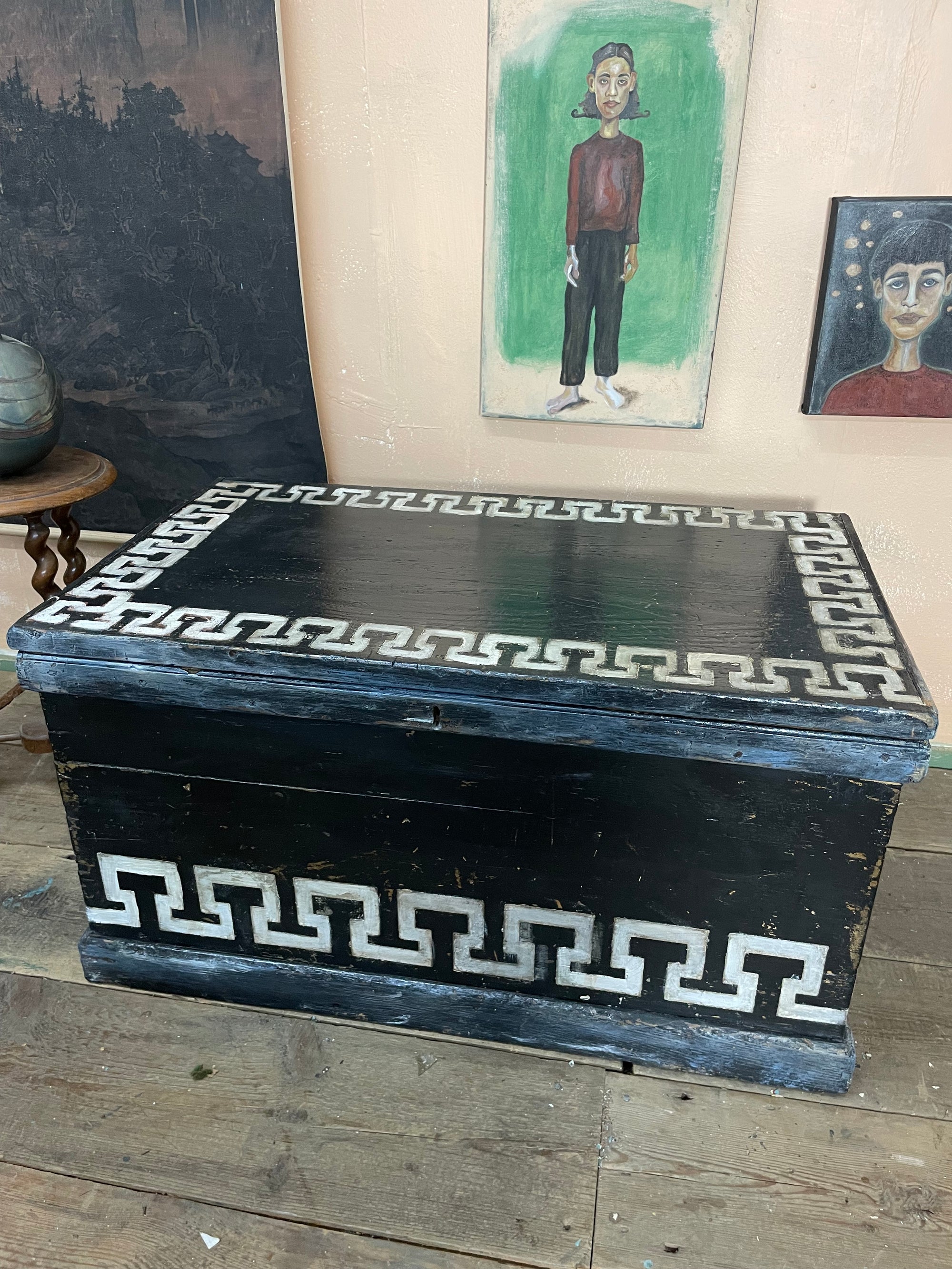 Vintage Folk Art Blanket Box