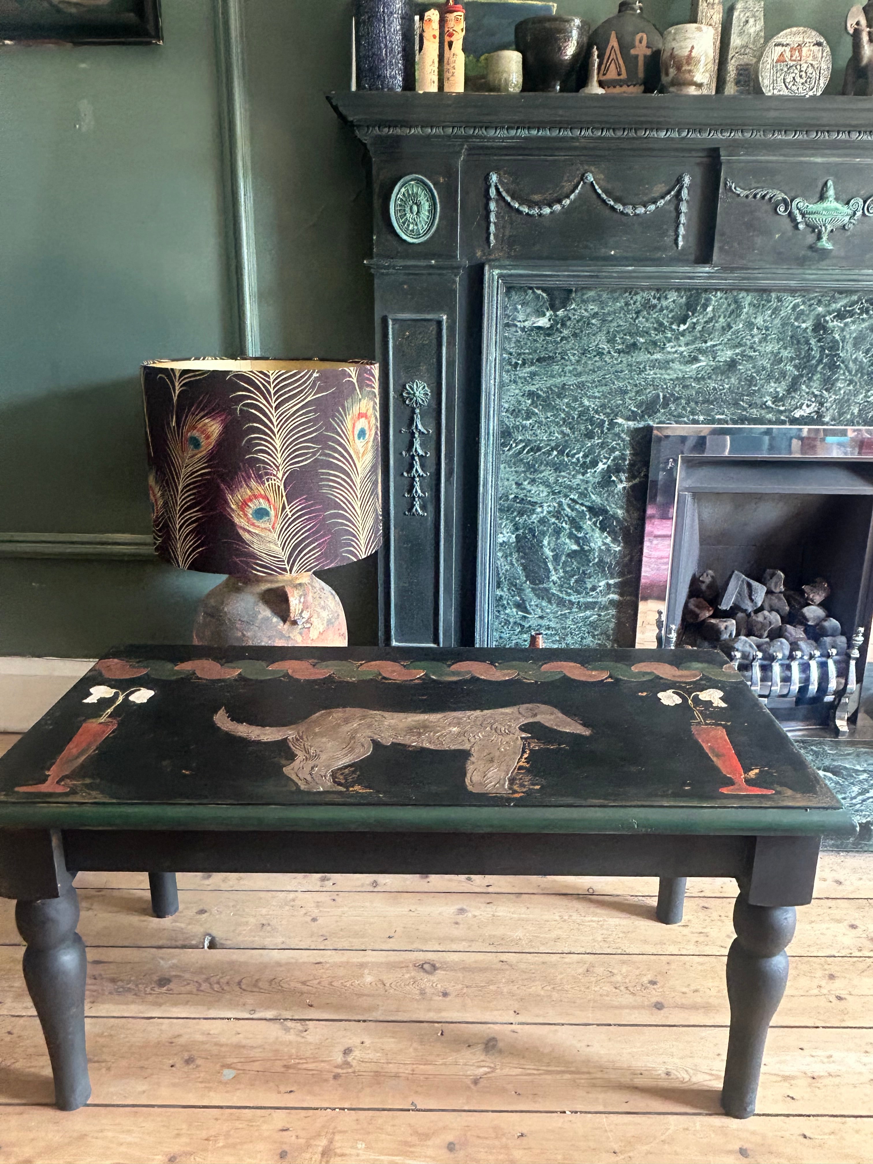 Vintage Painted Hound Coffee Table