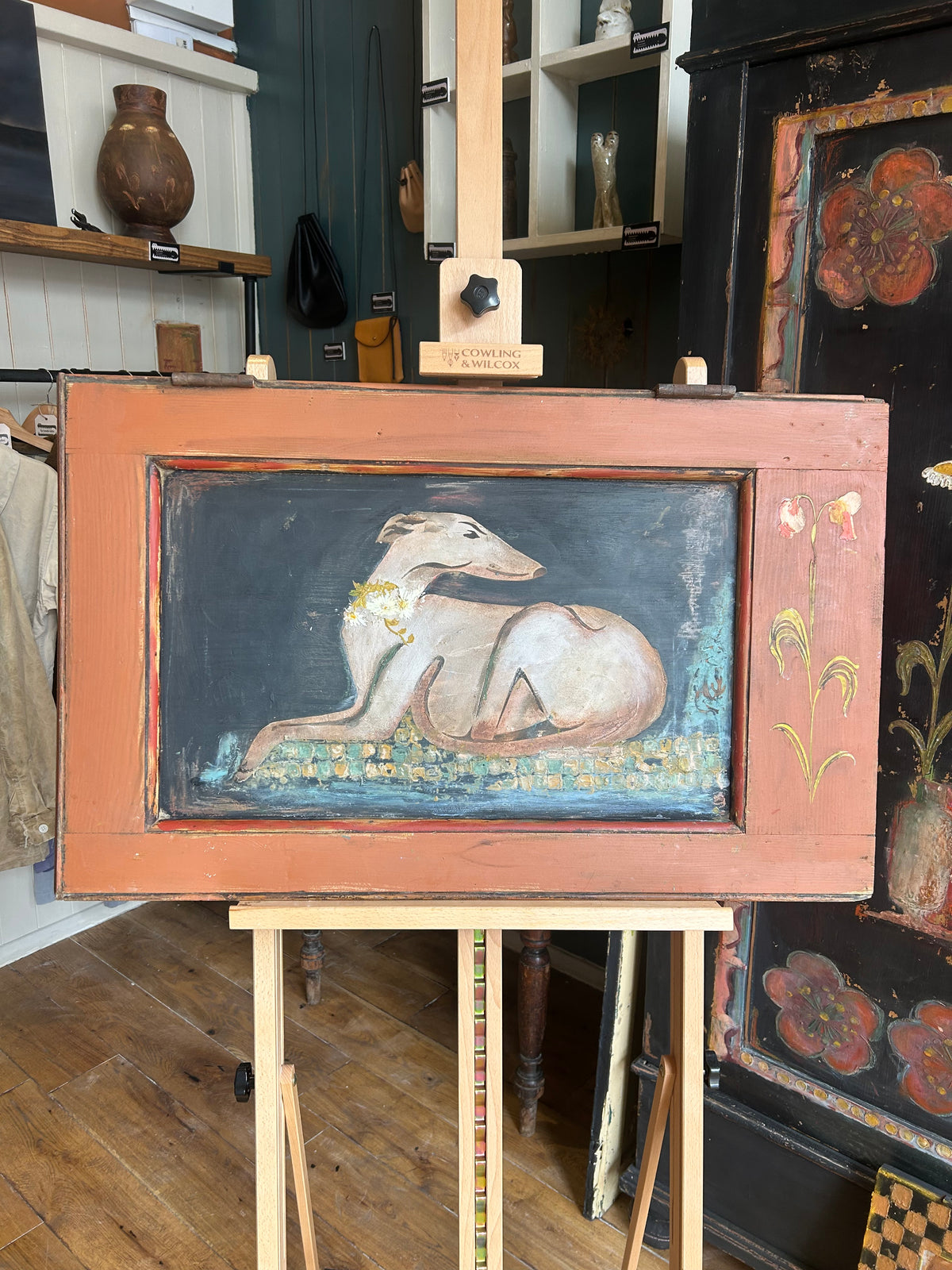 Reclaimed Door Hound Wallhanging