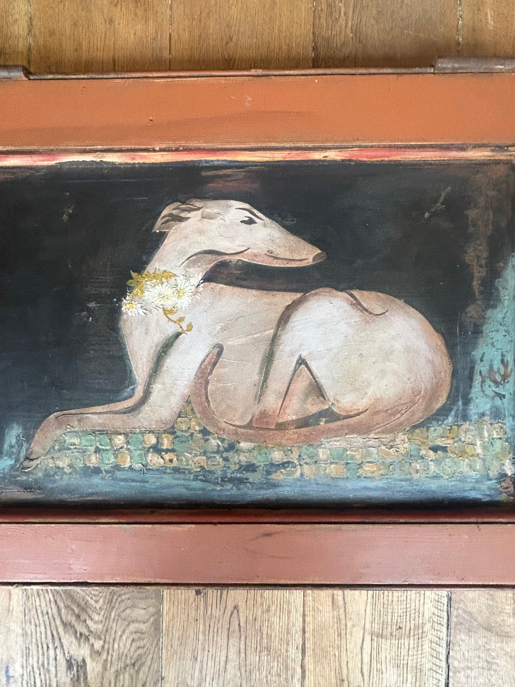 Reclaimed Door Hound Wallhanging