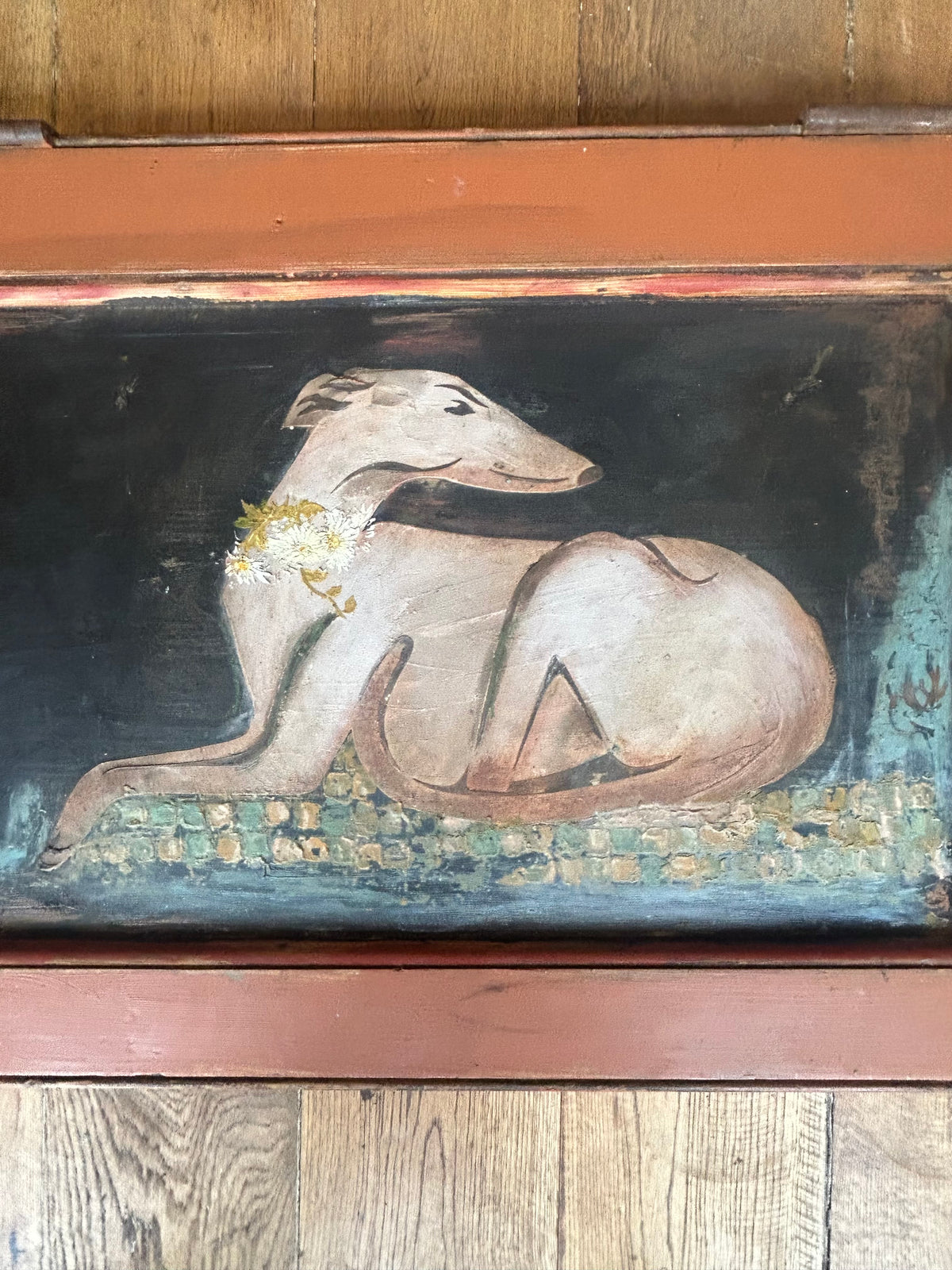 Reclaimed Door Hound Wallhanging