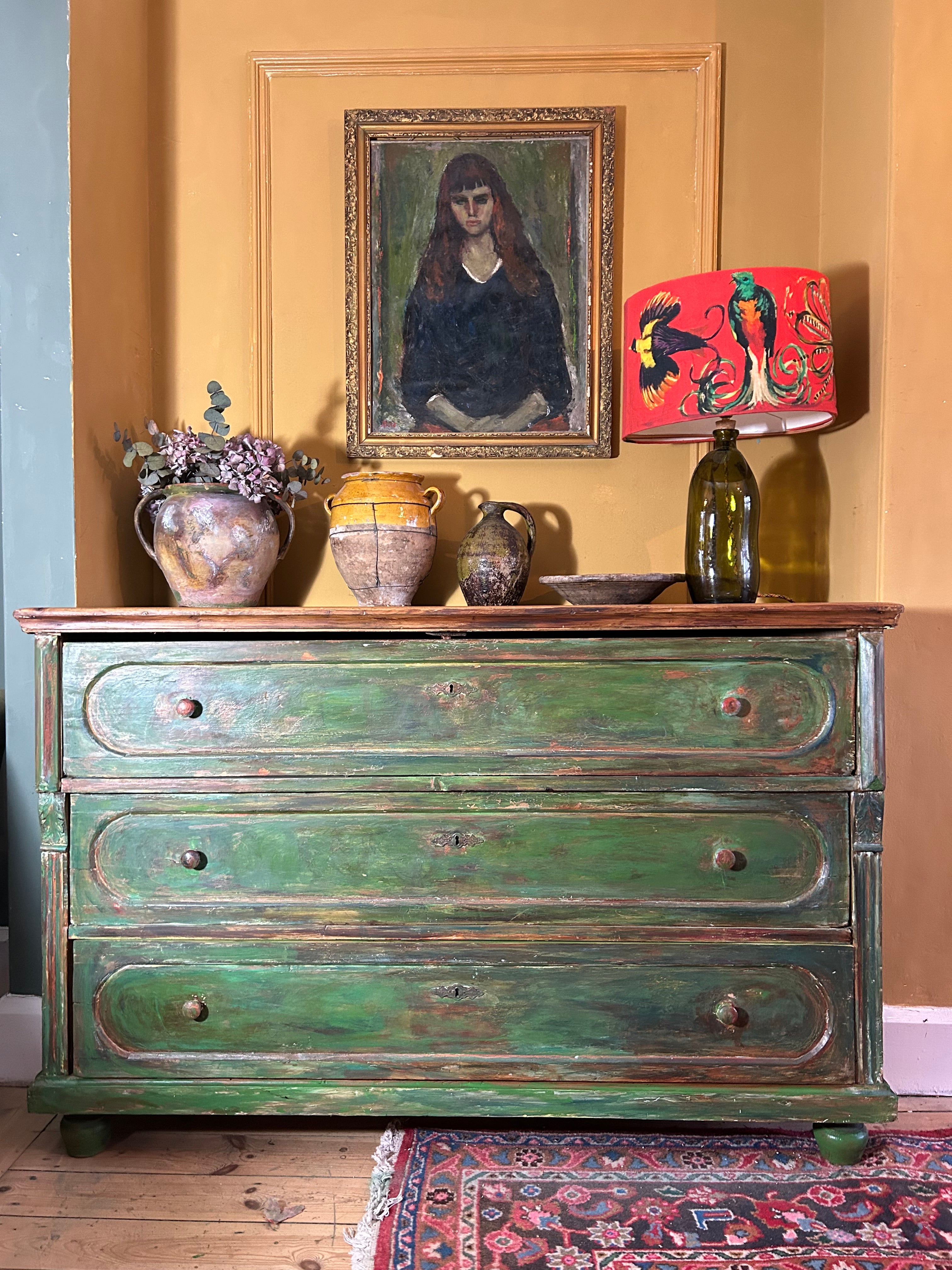 Vintage Painted Large Chest of Drawers