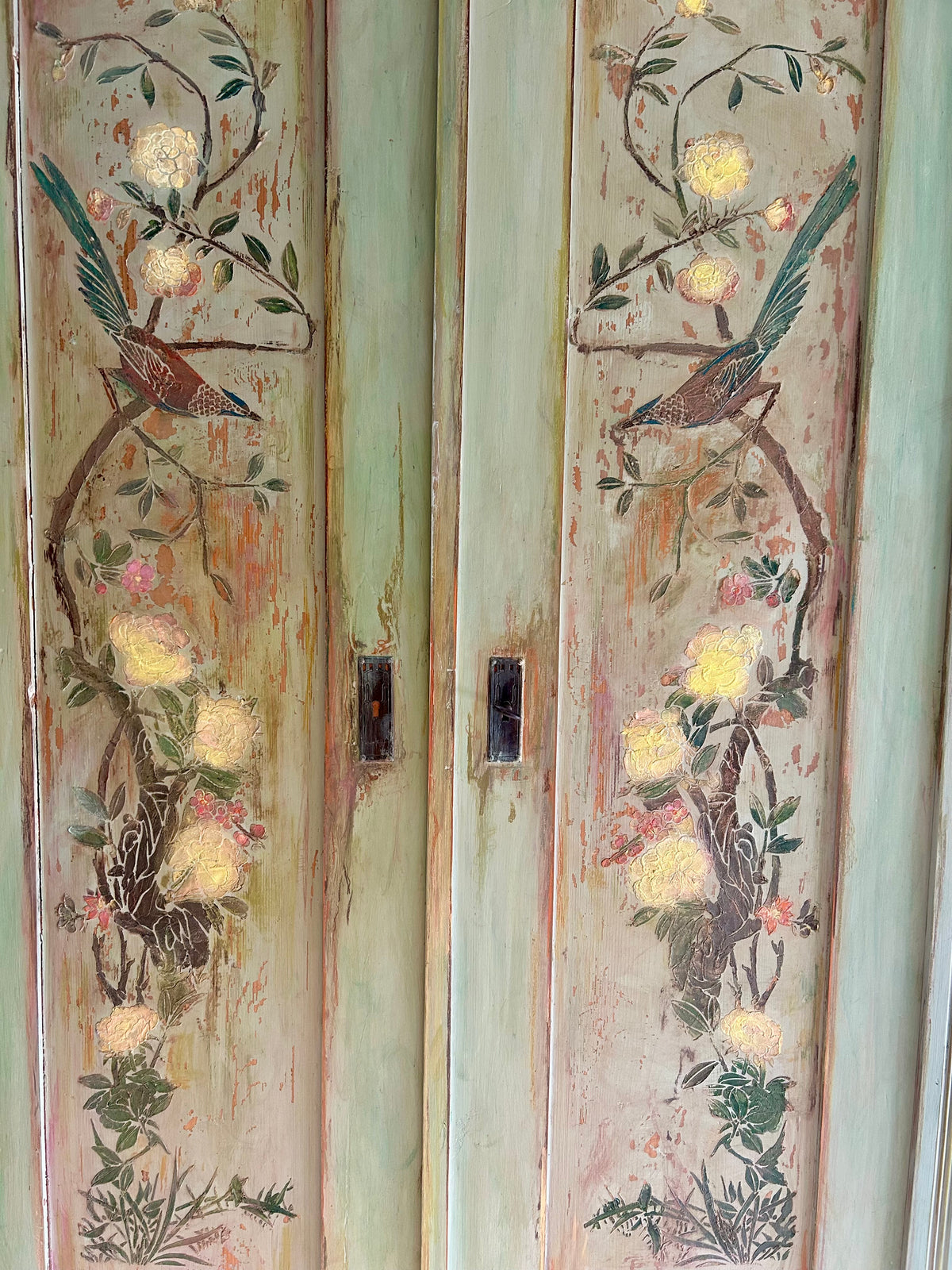 Vintage Painted Wardrobe with Chinoiserie