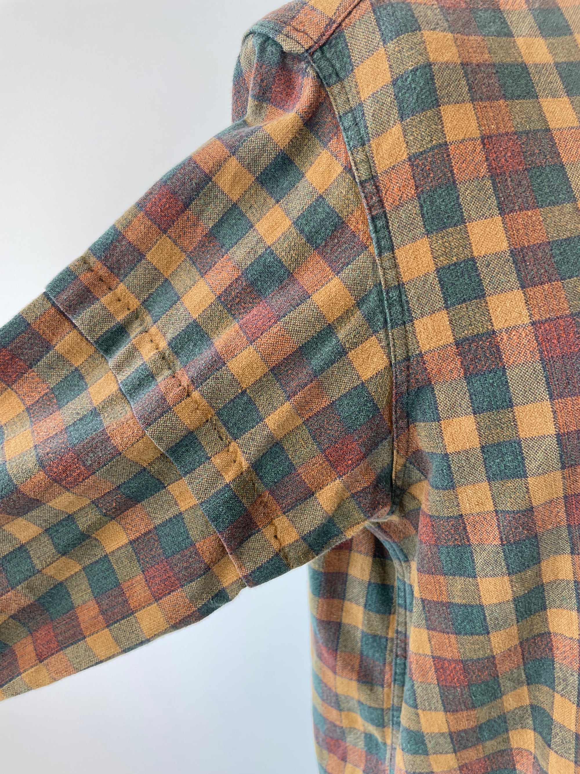 Vintage French Plaid Darned Shirt