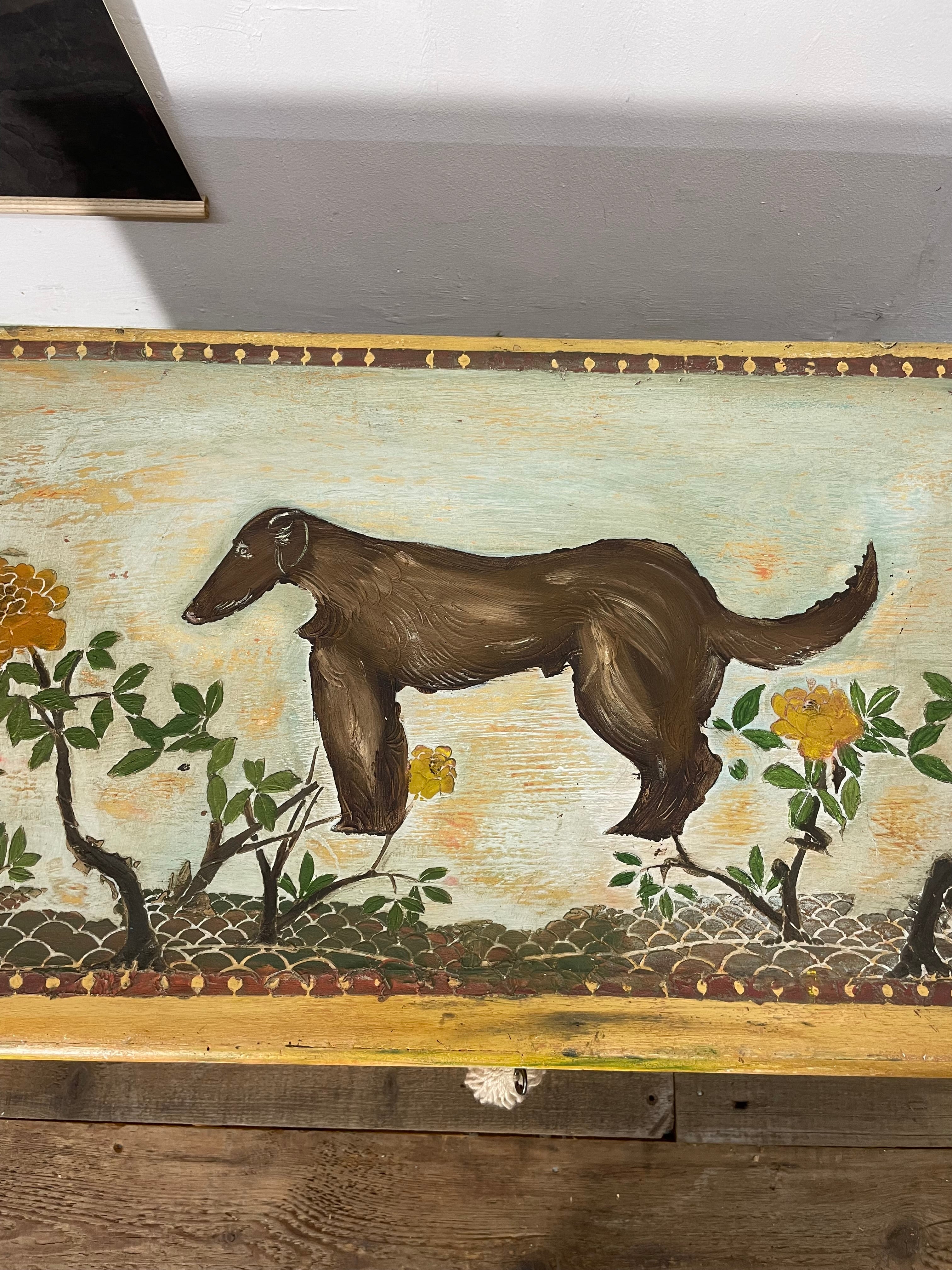 Vintage Folk art Style Blanket Box