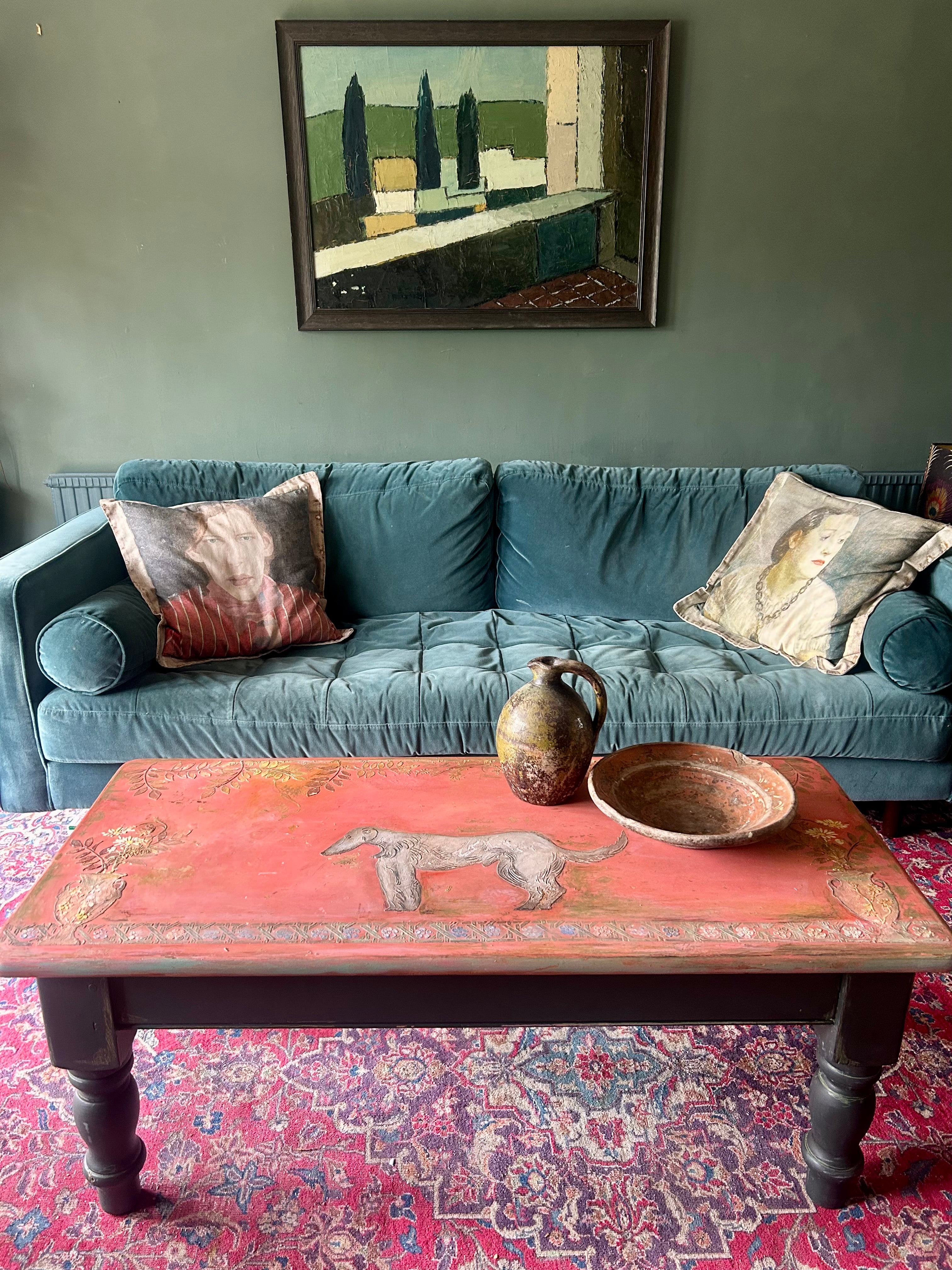 Vintage Painted Pine Bloomsbury Inspired Coffee Table