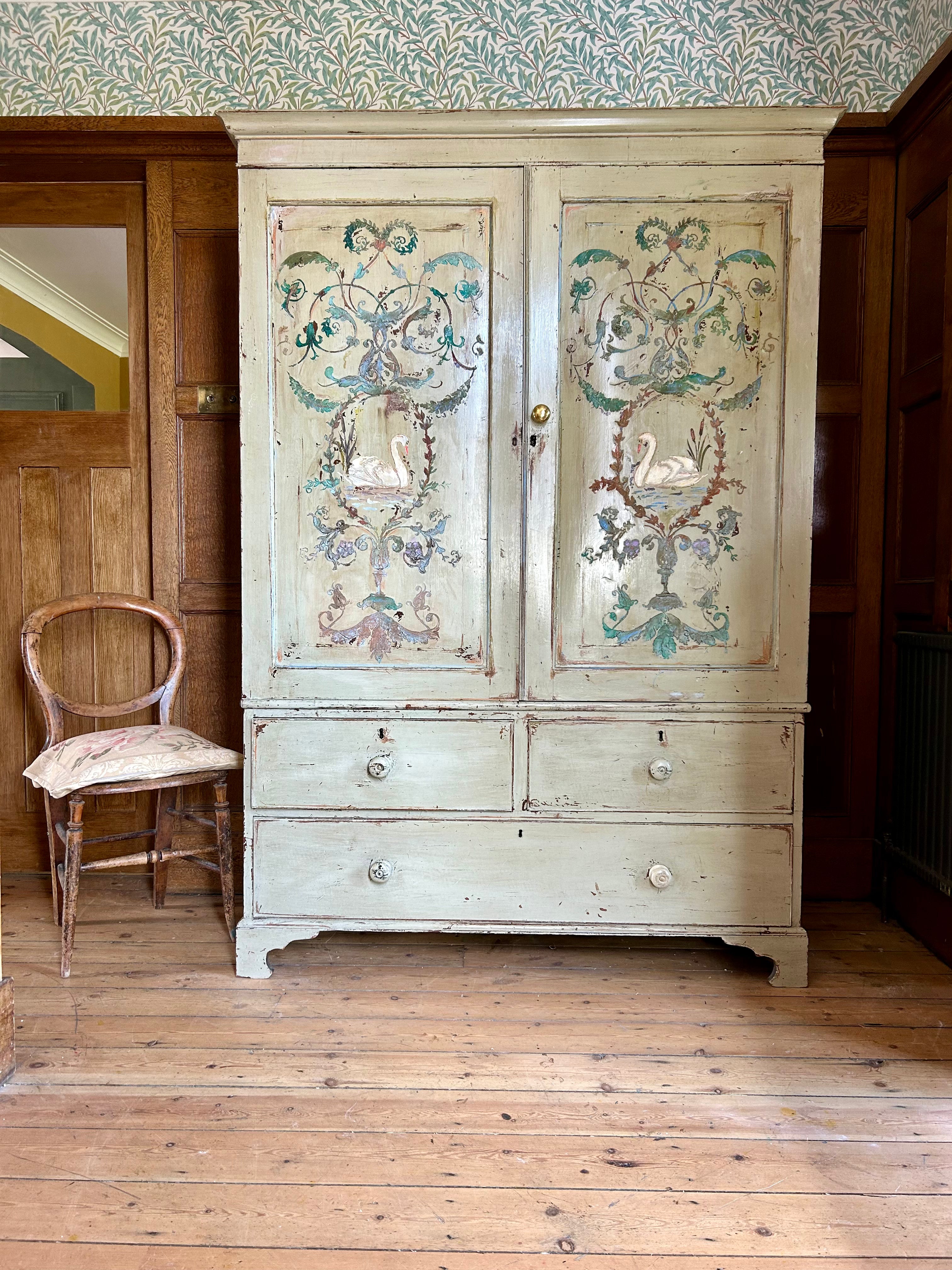 Vintage Painted Housekeepers Cupboard/ Press  Top Cupboard Reserved